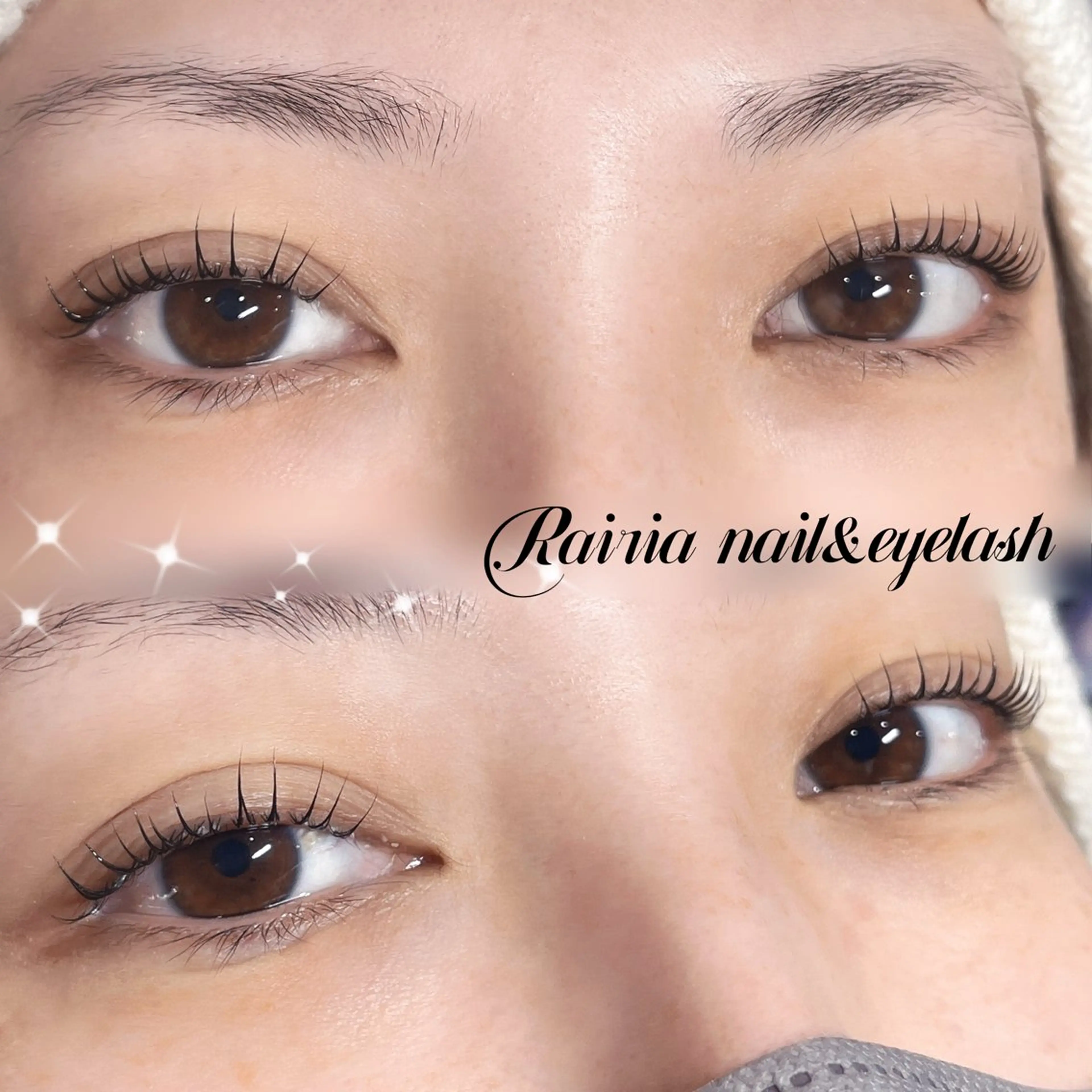 マツエク・マツパ フラットラッシュ 韓国風マツエク パリジェンヌラッシュリフト 下まつげエクステ 一重×まつ毛パーマ Rairia nail所属・Rairia momoka🎀✨のマツエク・マツパデザイン
