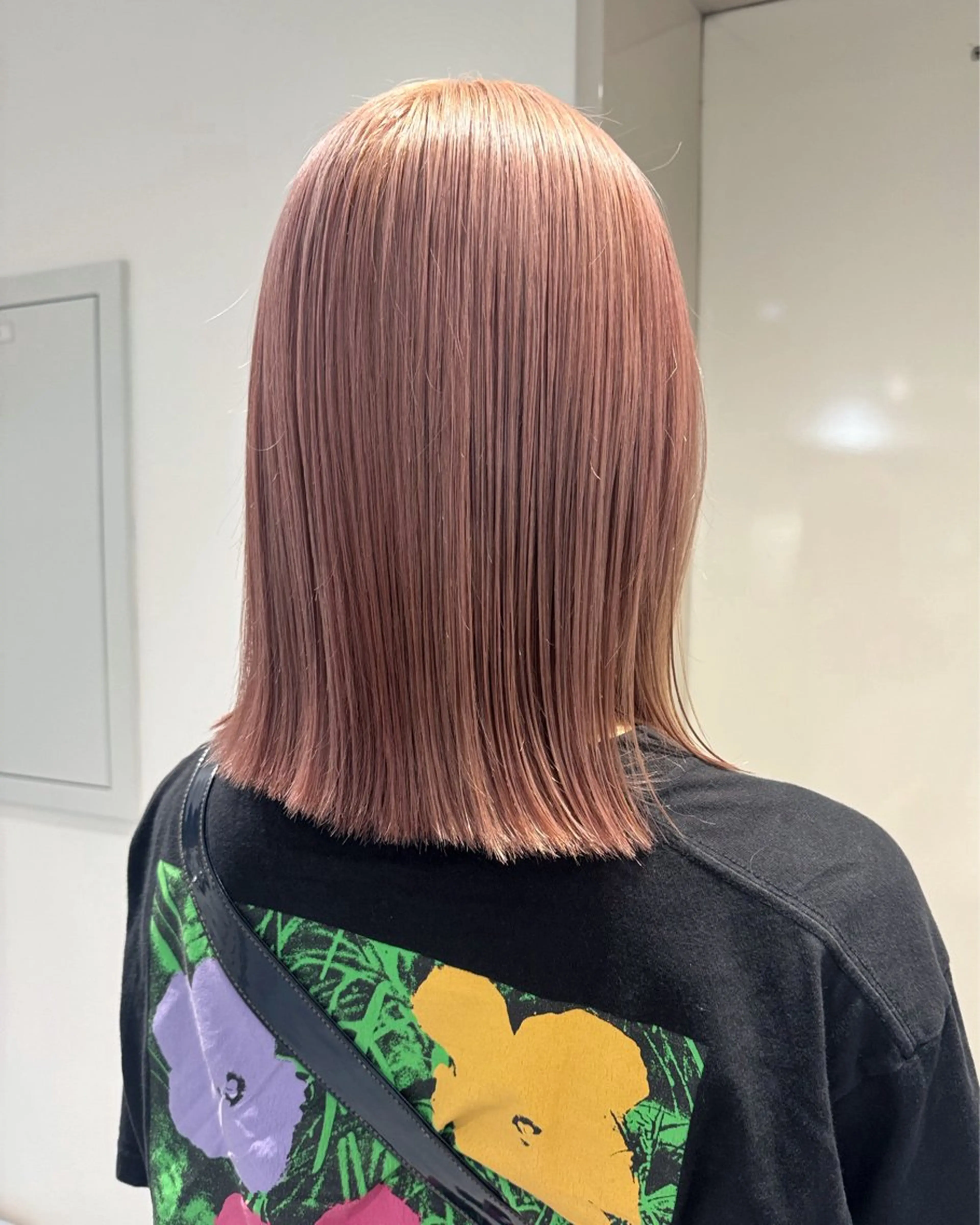 ミディアム カラー ブリーチ ピンクカラー 🫧ブリーチカラー/ ボブ🫧madokaのヘアスタイル