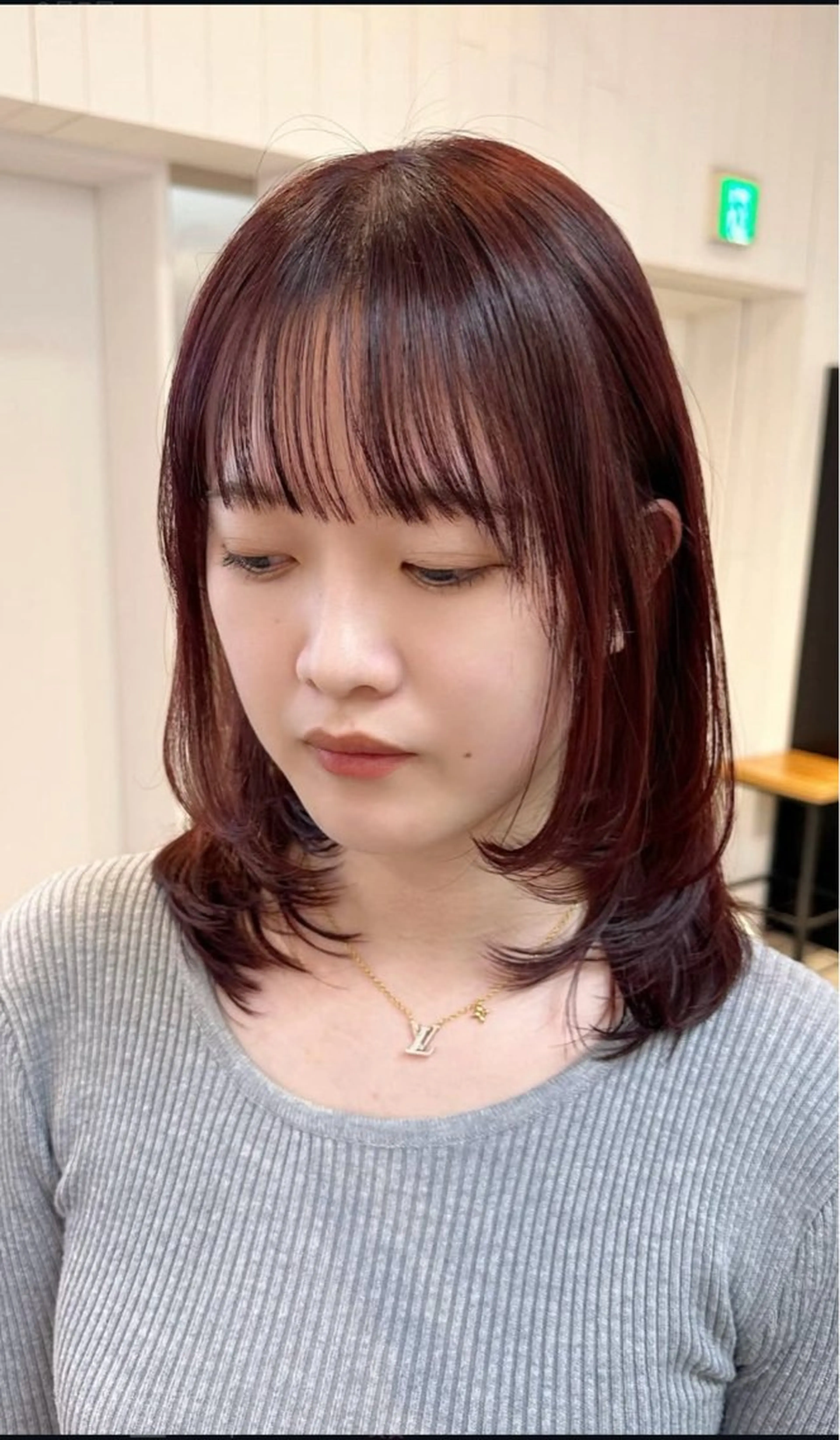 ミディアム カラー ミディアムレイヤー レイヤーカット トリートメント カット ヘアカラー トリートメント 艶髪/透明感カラー/ METEO/山田凌大のヘアスタイル