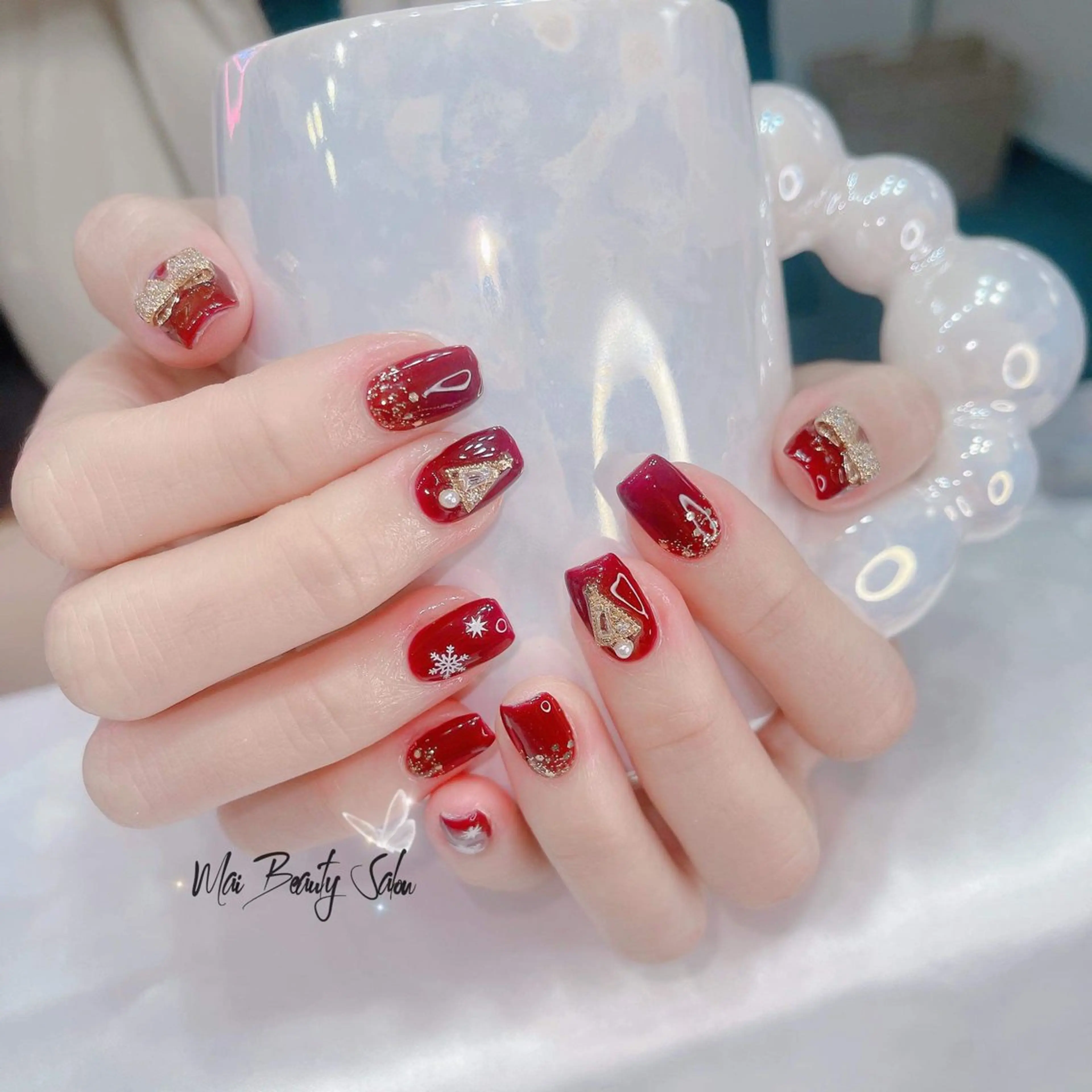 ネイル チークネイル ジェルネイル 韓国ネイル マグネットネイル パラジェル ハンドネイル フットネイル Mai Beauty To  Toのネイルデザイン