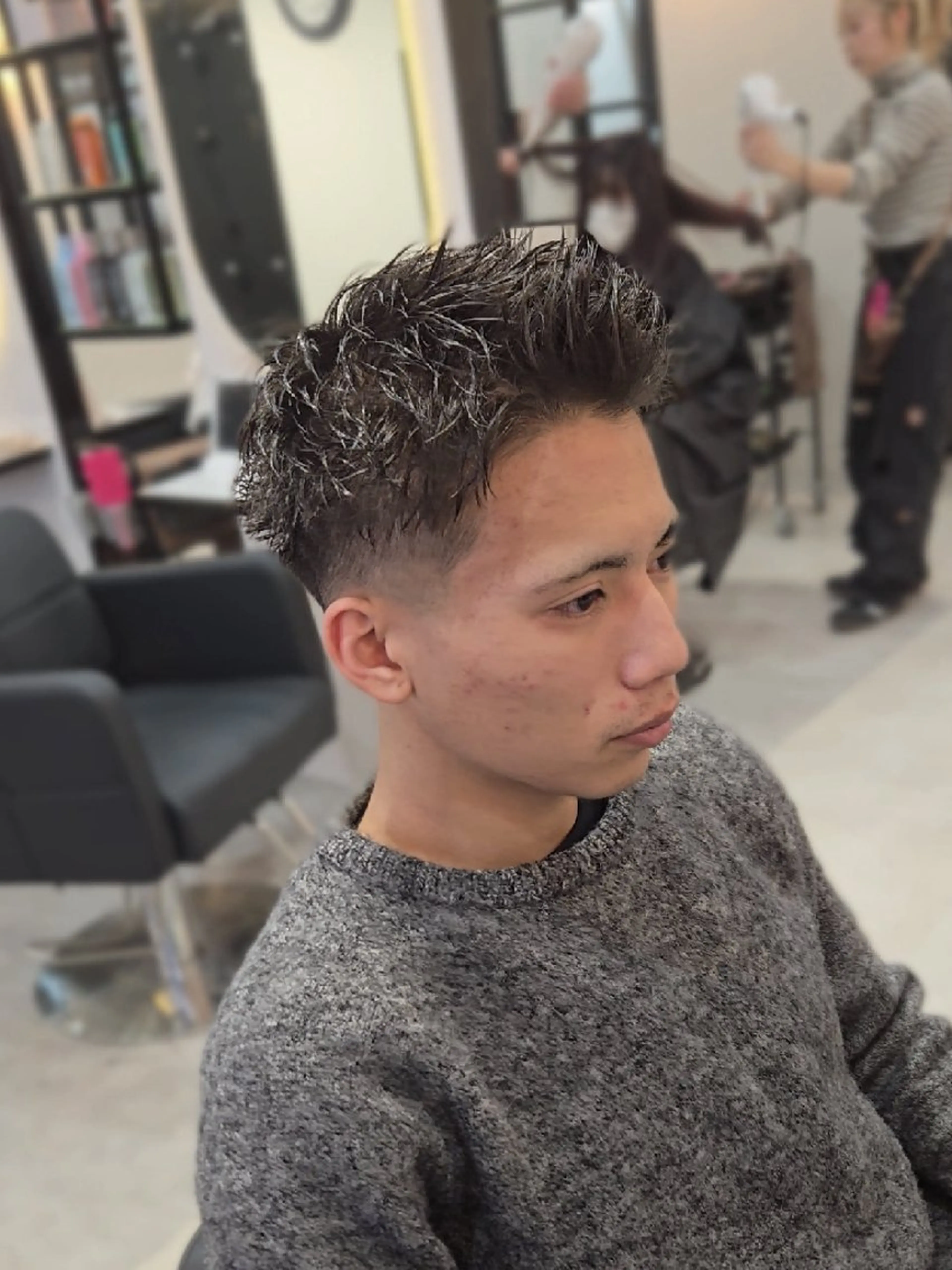 メンズ ショート パーマ フェードカット メンズパーマ スパイキーショート 刈り上げ ショートヘア カット パーマ ヘアセット Lapis 名古屋駅前店所属・LEN名古屋/パーマ メンズ特化美容師のヘアスタイル