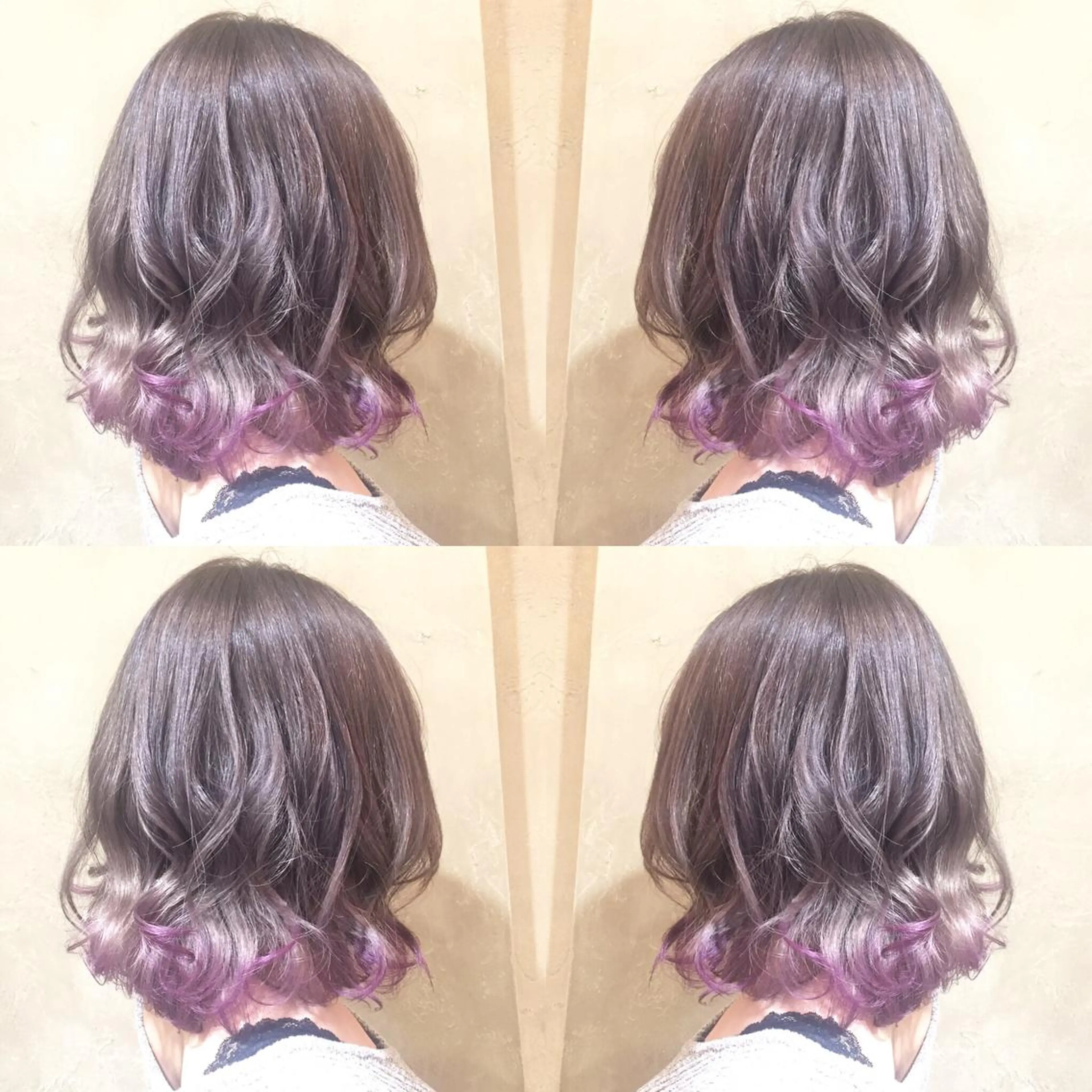 ミディアム カラー ブリーチ グレージュ パープルカラー シルバー シルバーグレージュ Salon de MiLK所属・露木 啓介のヘアスタイル