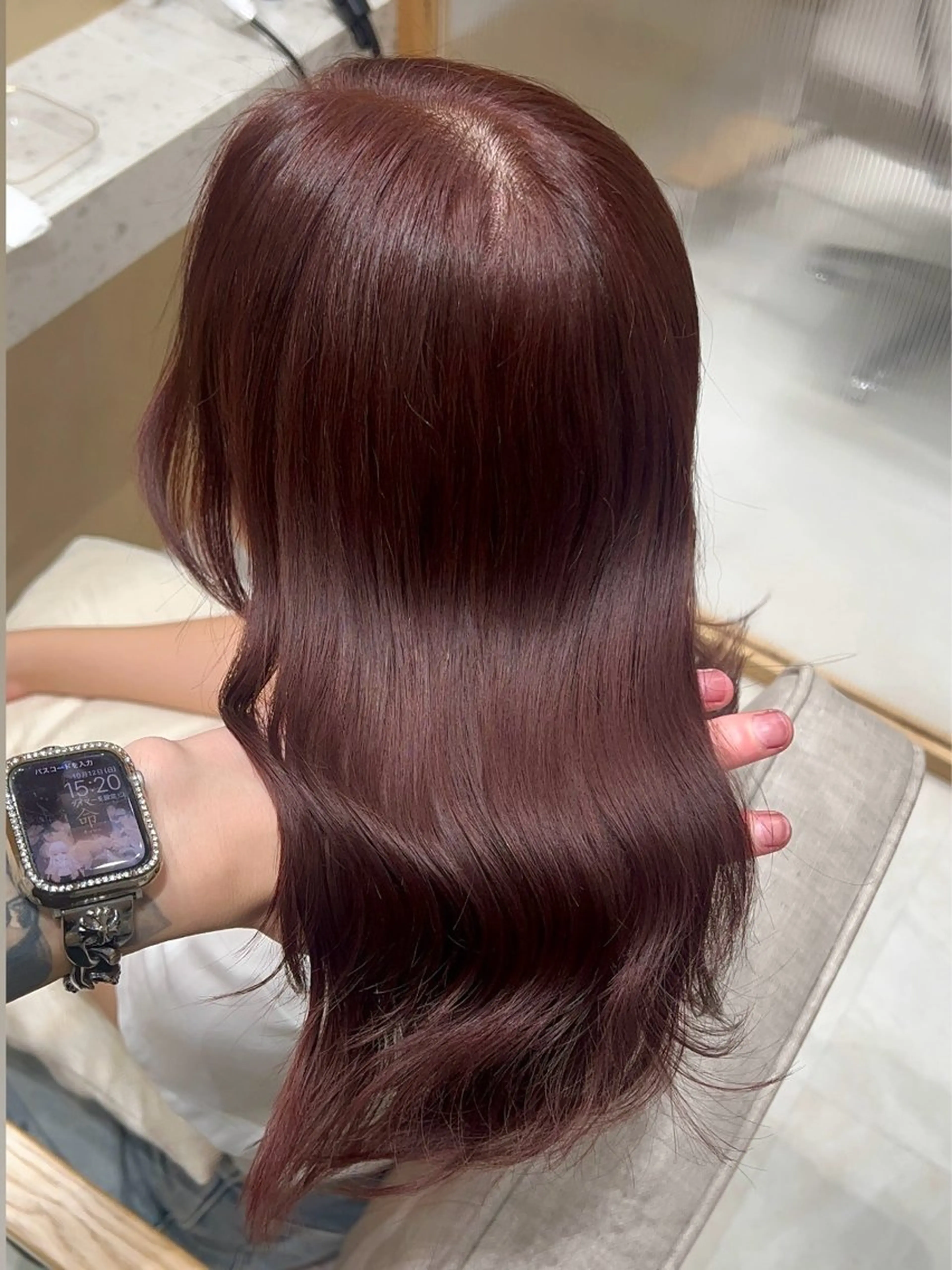 セミロング ピンクブラウン ピンクラベンダー 髪質改善 韓国風ヘア トリートメント カット ヘアカラー トリートメント 💎髪質改善艶髪 💎透明感カラー💎のヘアスタイル