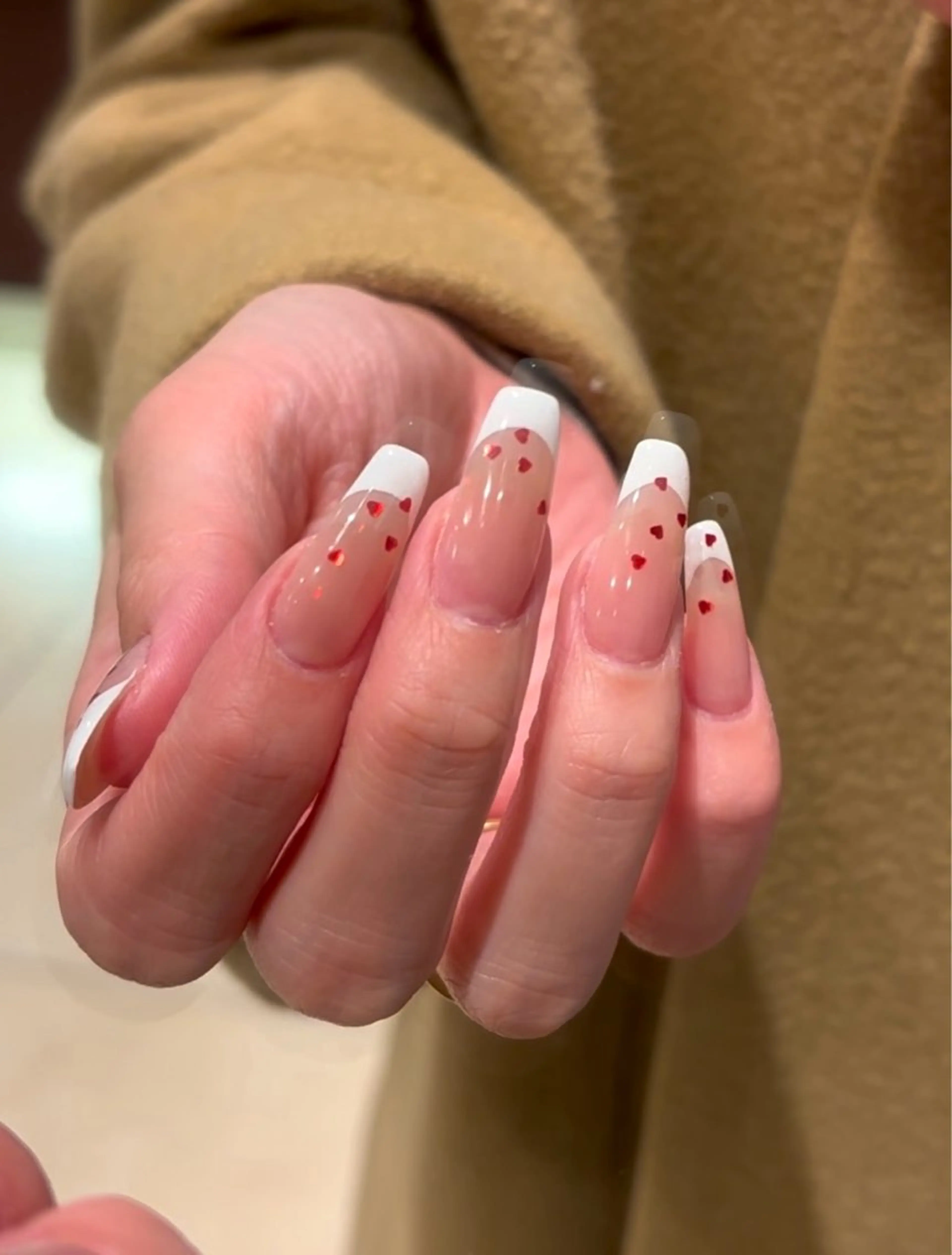 ネイル フレンチネイル バレンタイン ハンドネイル Ballie/ Mizukiのネイルデザイン