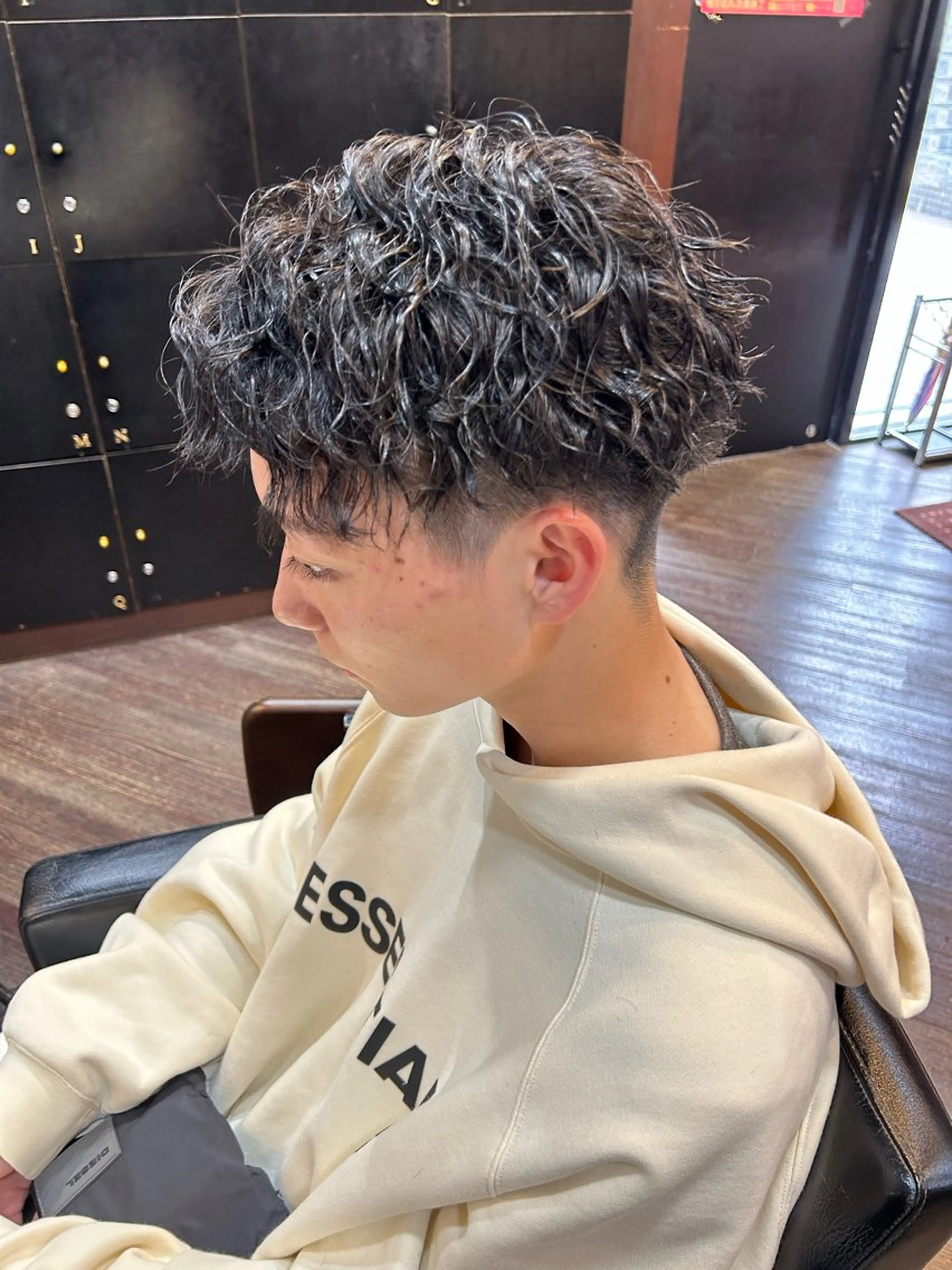ショート パーマ メンズ 大阪/梅田/シャドウ パーマ/ノボリユウタのヘアスタイル