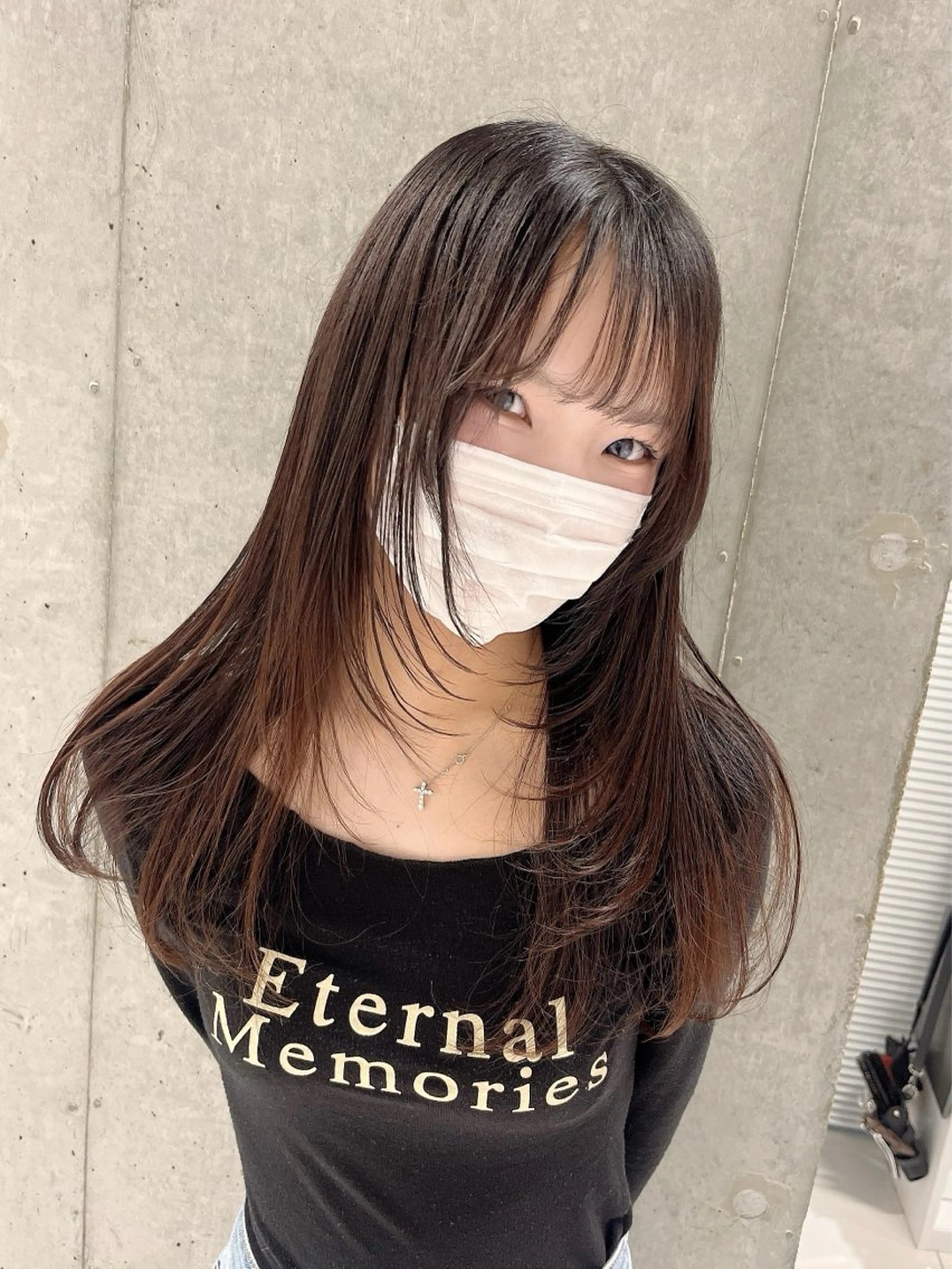 ロング レイヤーカット りおな/エクステ /ミルクティーカラーのヘアスタイル