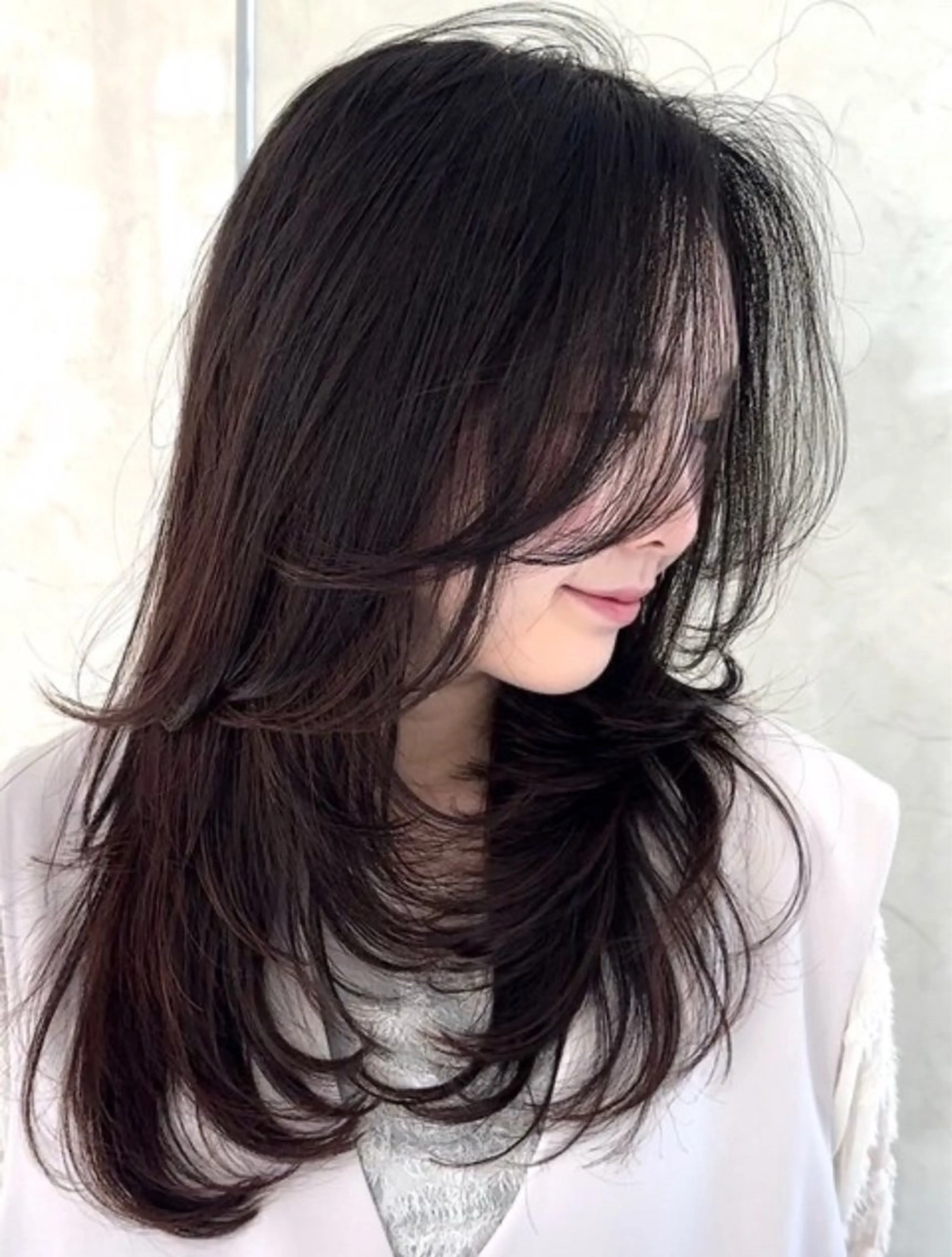 セミロング 顔周りカット レイヤーカット 小顔カット カット トリートメント CIELO beautyバインドロック専門店所属・CIELO モデル募集のヘアスタイル