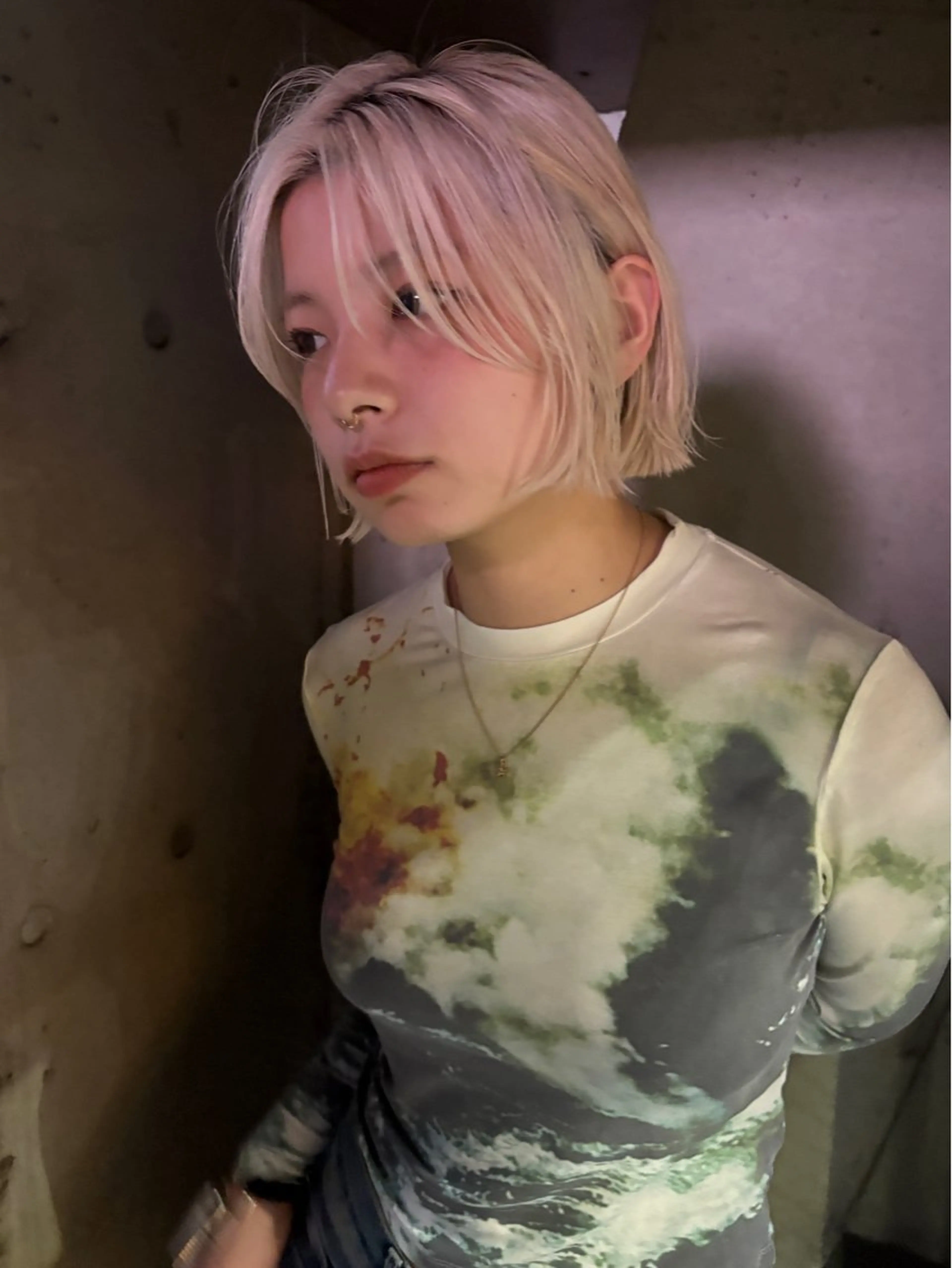 ショート カラー 抜きっぱなしブロンド ブロンド ボブ カット ヘアカラー ﾘｭｳﾄ/ボブ/ レイヤー/ブリーチのヘアスタイル