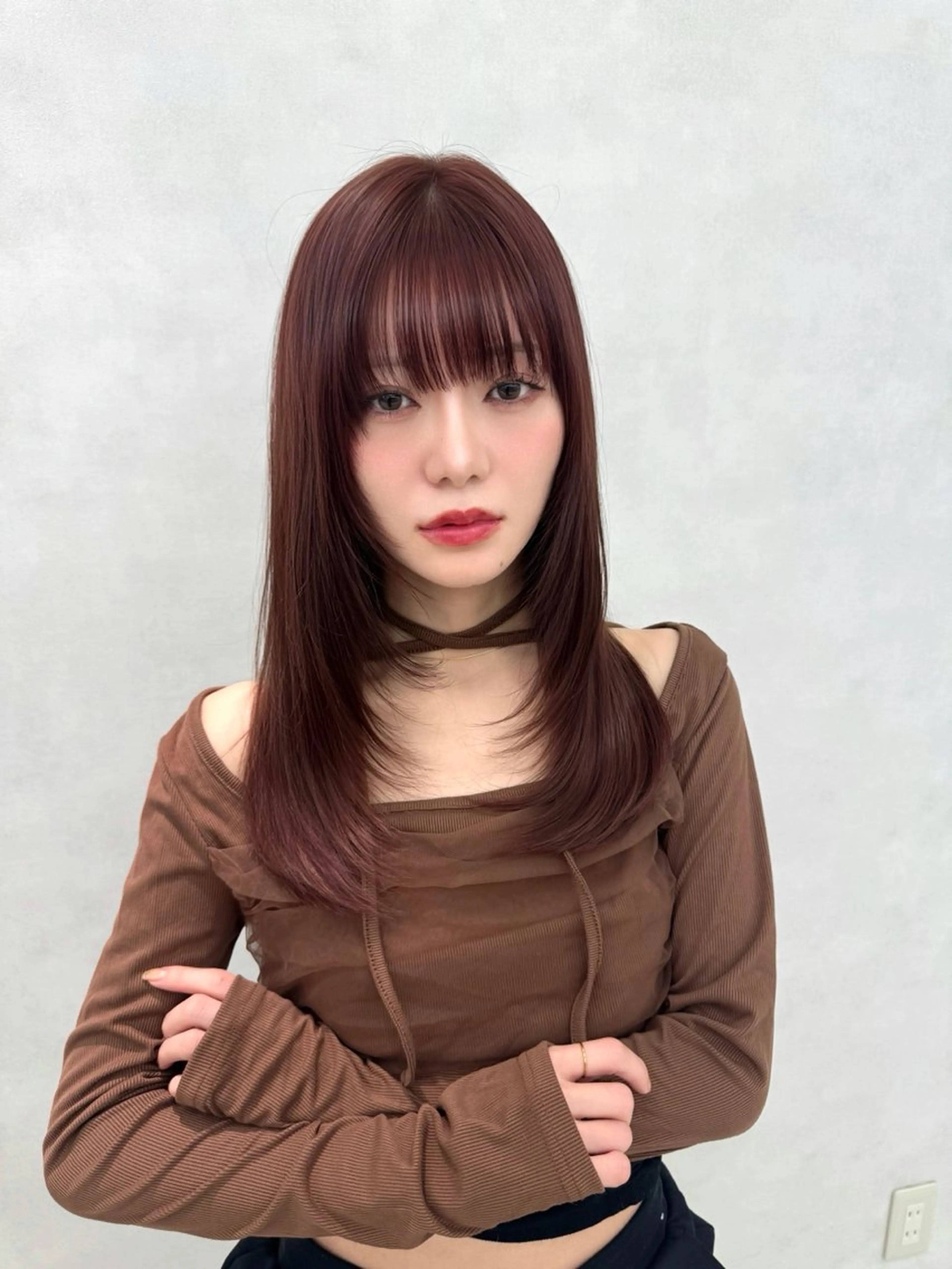 ロング 韓国風ヘア レイヤーカット カット ヘアカラー トリートメント 韓国風レイヤー/ ボブ/しんやのヘアスタイル