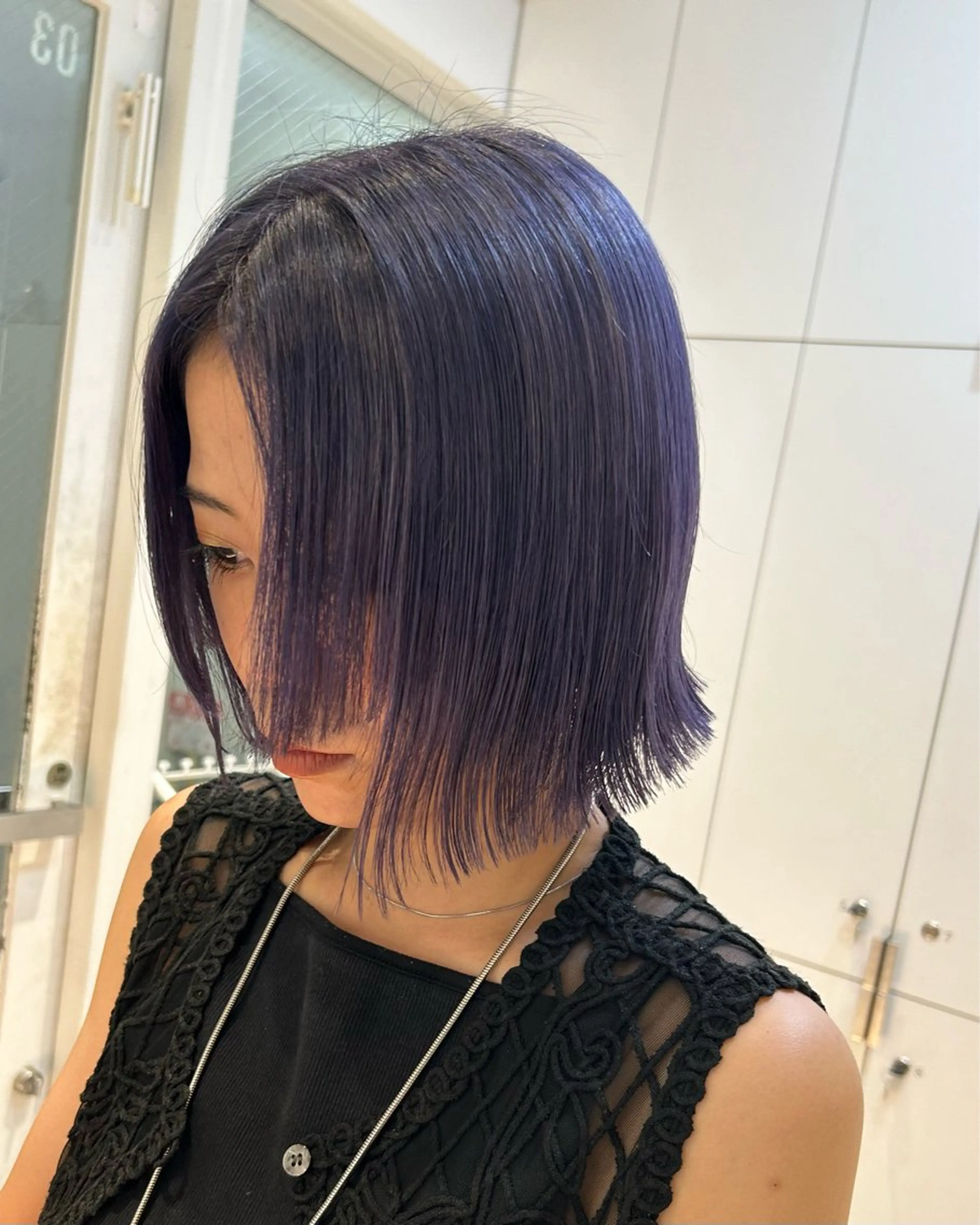 ショート カラー ブルーカラー ブルーラベンダー ラベンダーカラー 🍑韓国艶髪🇰🇷 店長【桑原ユキネ】のヘアスタイル