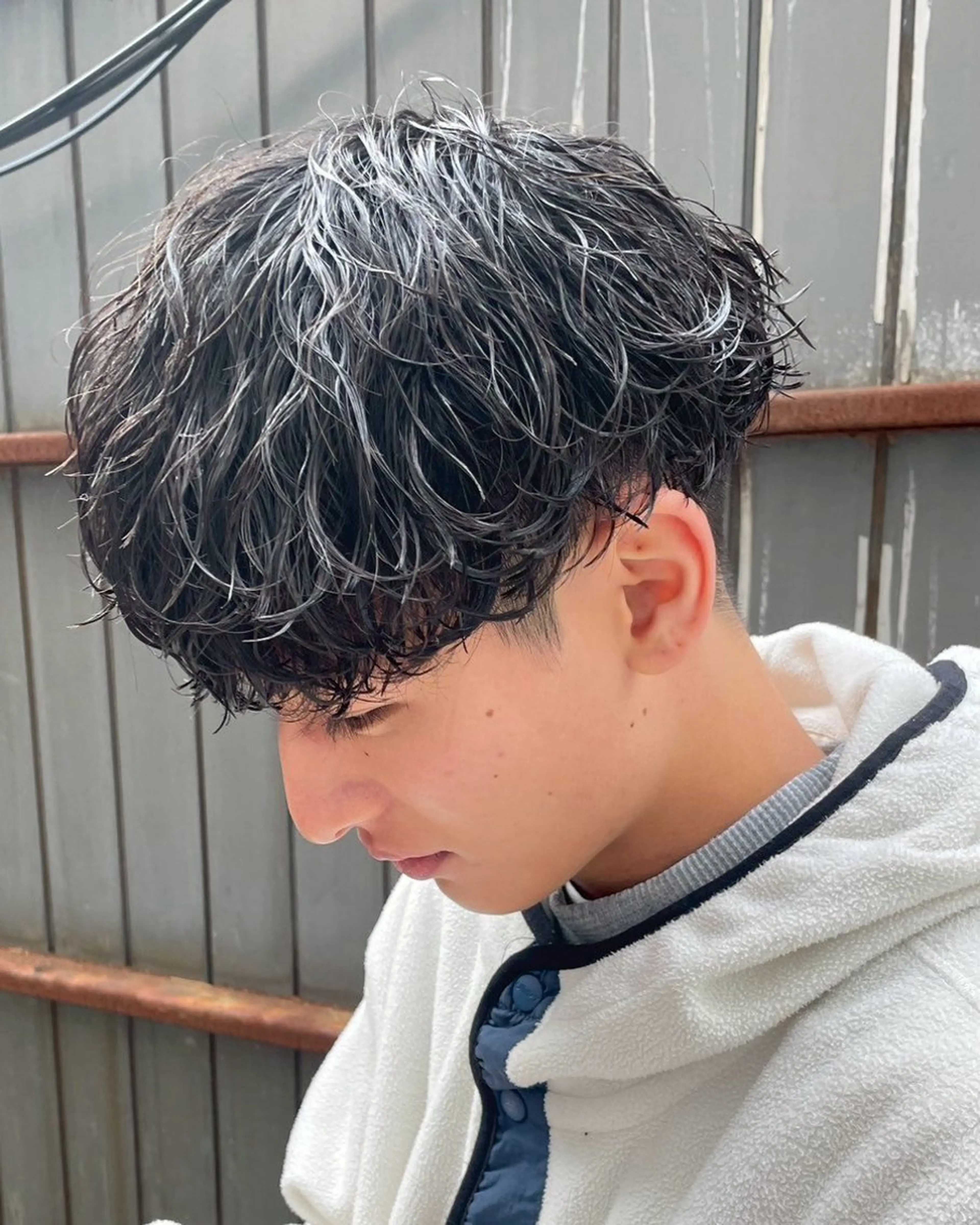 ミディアム パーマ メンズ FREAK BARBER SHOP河原町三条店所属・本多 伸丞のヘアスタイル