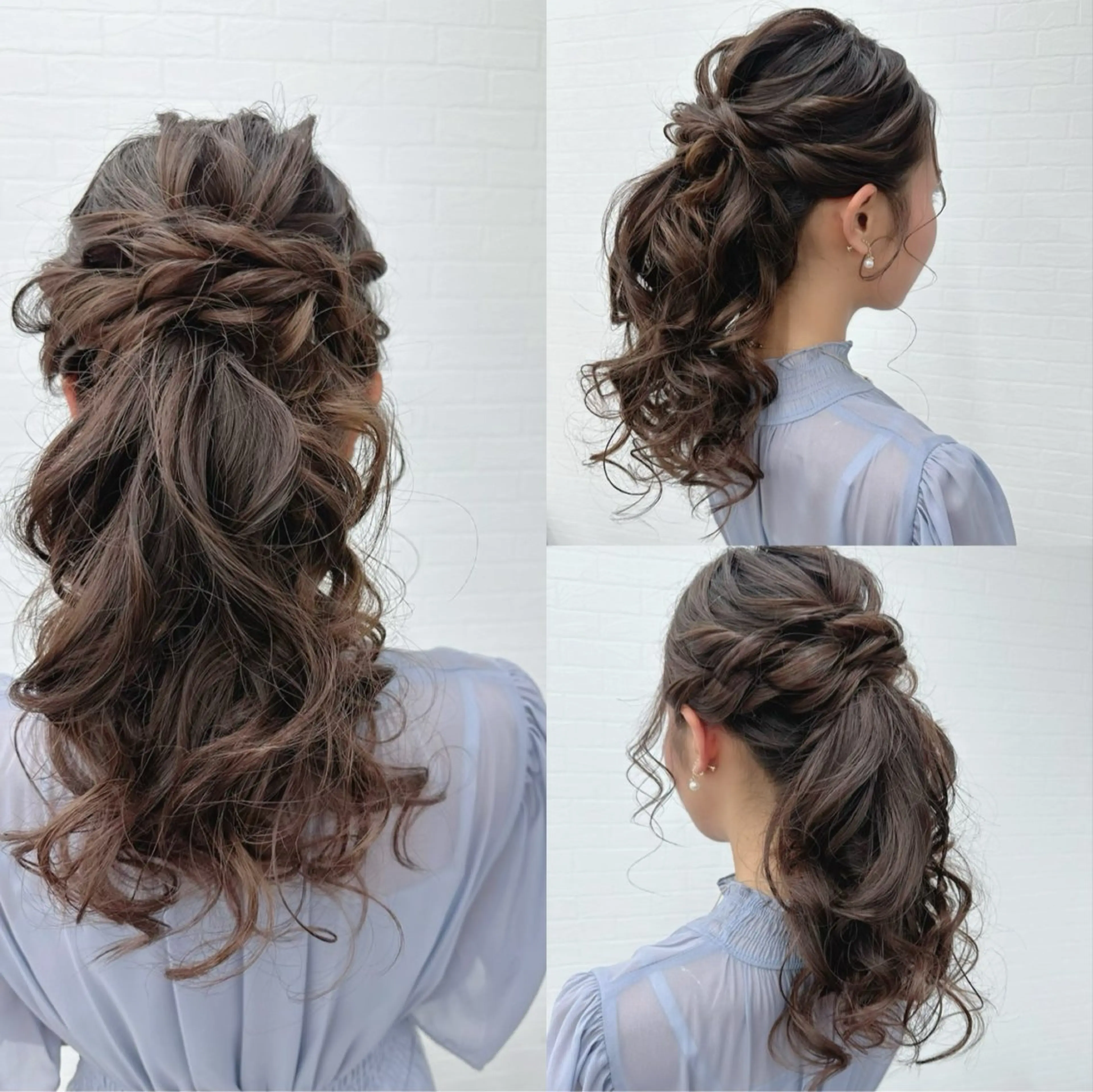 セミロング ヘアアレンジ 結婚式・ブライダル ヘアセット GRANLUSSO 〜グランルッソ駅前店所属・木口 嘉美のヘアスタイル