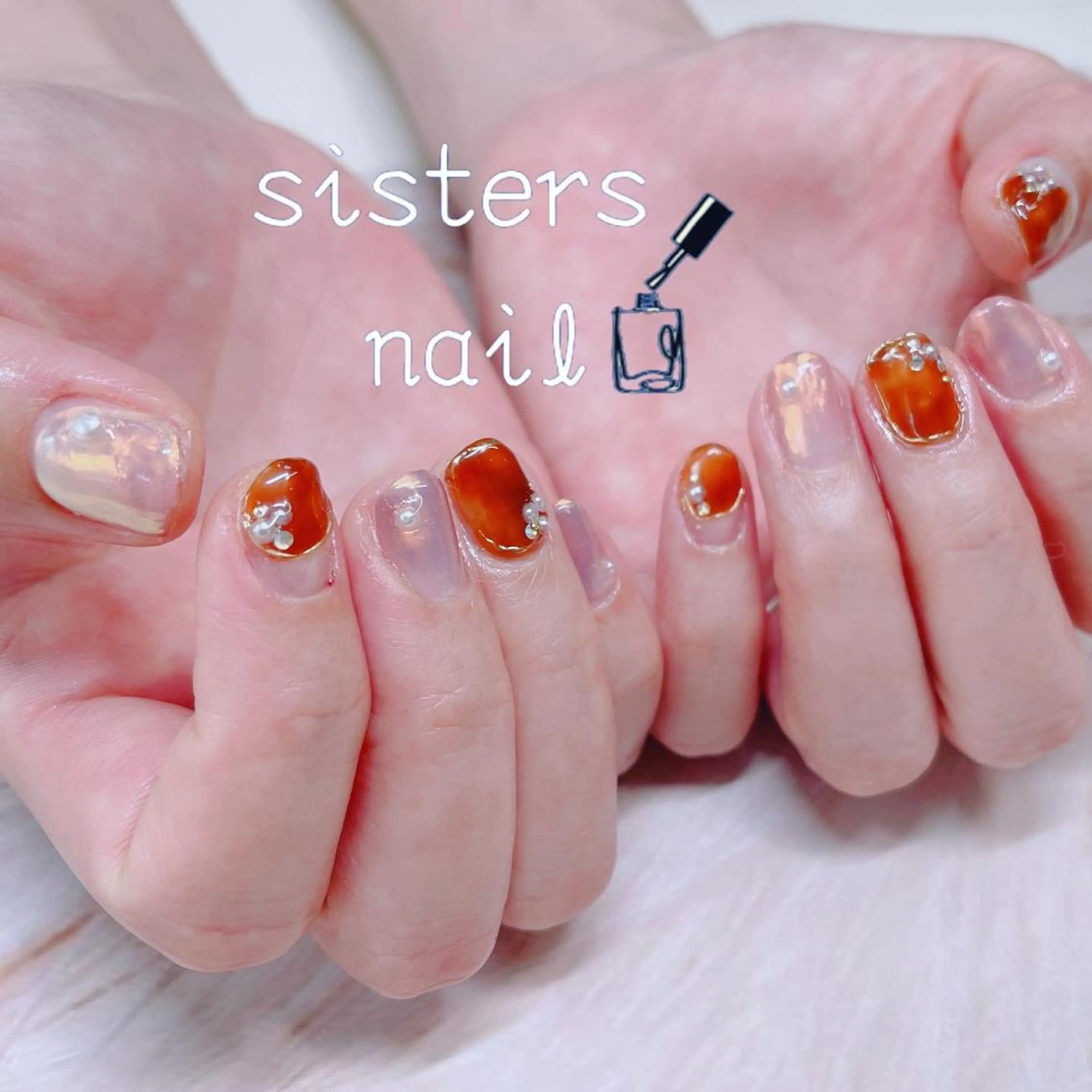ネイル アートネイル オーロラネイル ミラーネイル ニュアンスネイル sisters nail.fのネイルデザイン