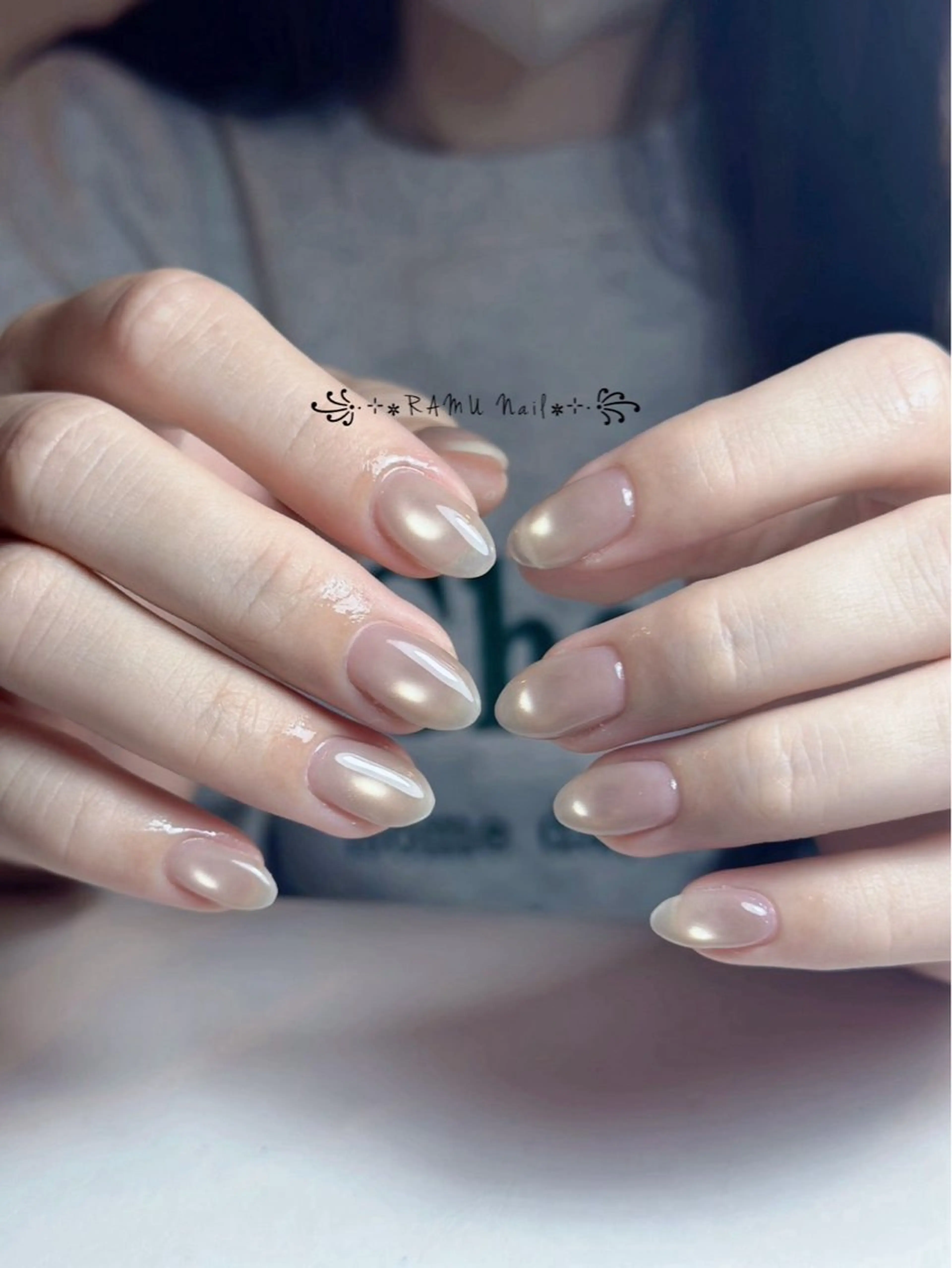 ネイル キラキラネイル マグネットネイル ミラーネイル ピンク 春ネイル ハンドネイル RAMU Nail 恵比寿店のネイルデザイン