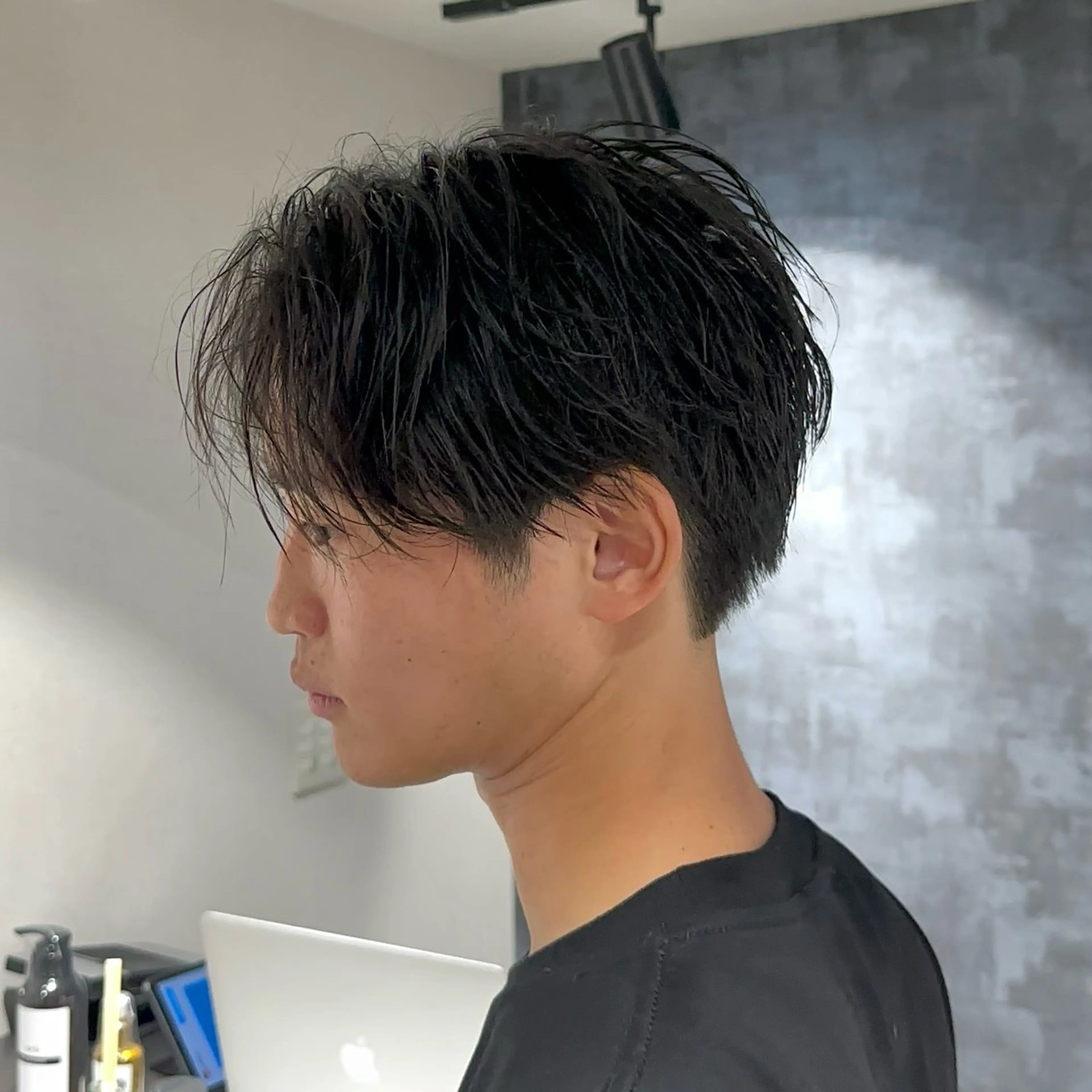 ショート メンズ 💈センターパート パーマ特化💈雄太のヘアスタイル