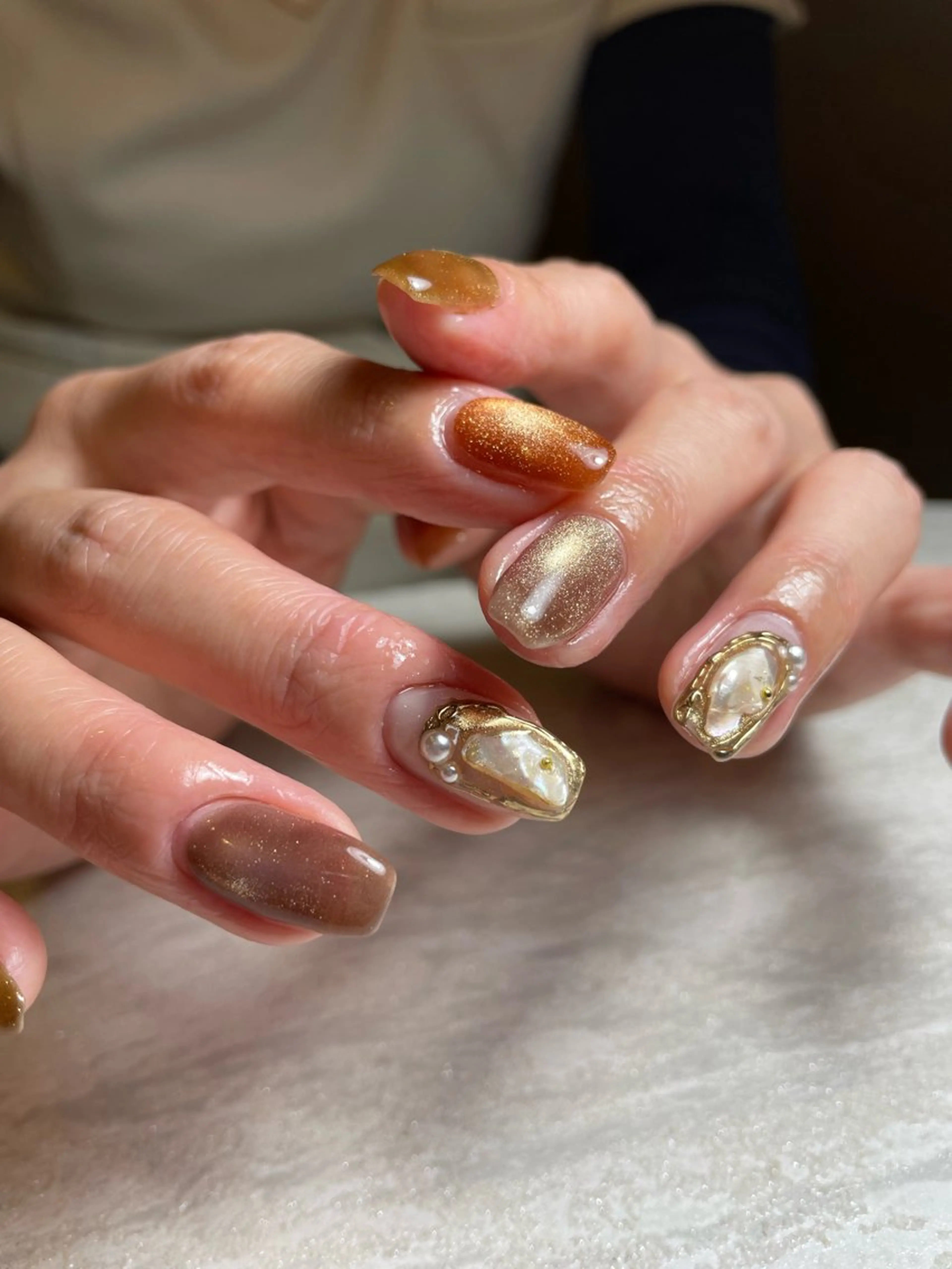 ネイル 長さ出し ジェルネイル マグネットネイル 持ち込み パラジェル ハンドネイル G's  nail所属・横浜本郷台駅 《G's nail》のネイルデザイン