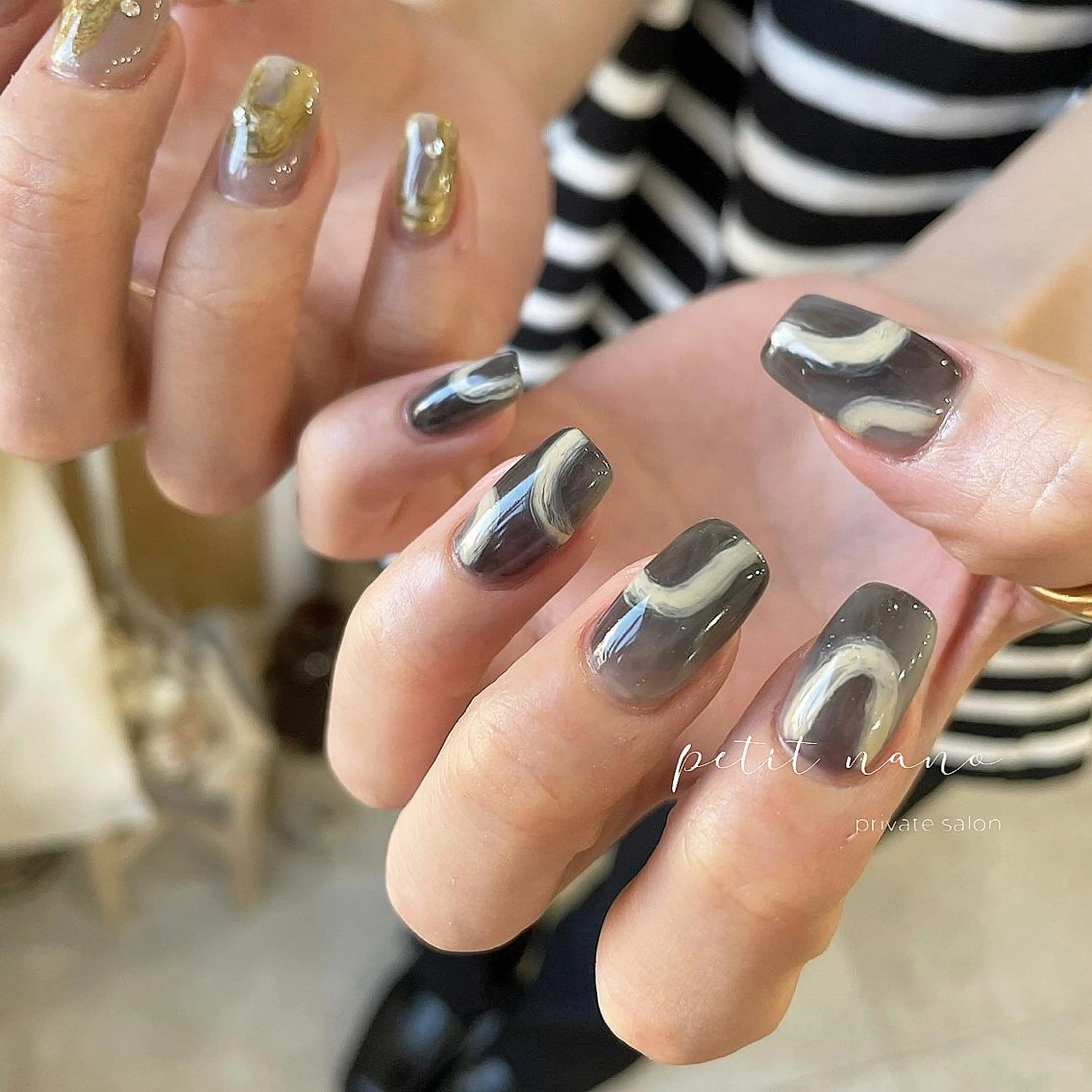 ネイル フットネイル ジェルネイル 韓国ネイル マグネットネイル ニュアンスネイル nail‪◯ petitnanoのネイルデザイン