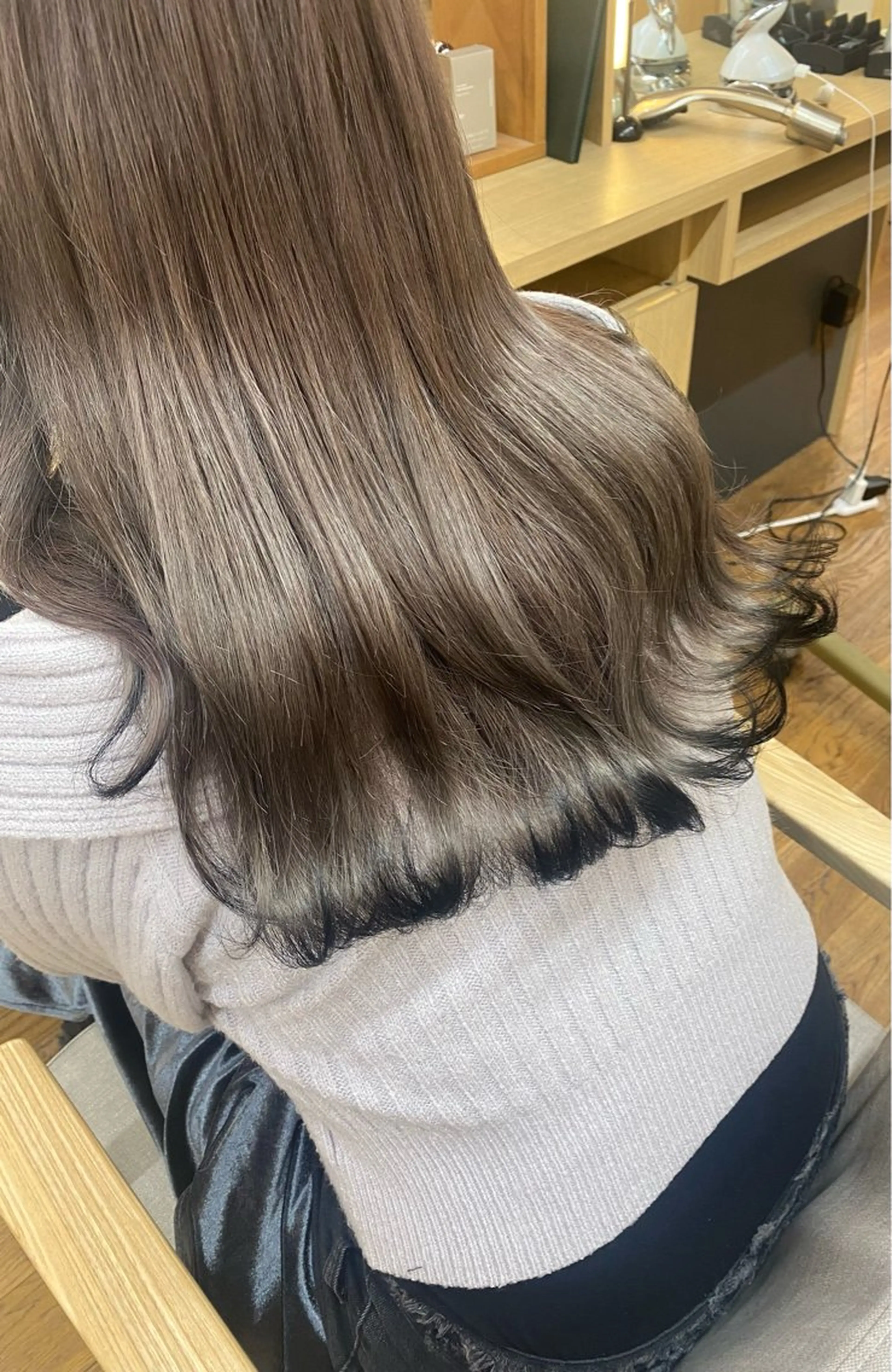 ロング カラー ヘアアレンジ 黒髪 韓国ヘア sasugaのヘアスタイル