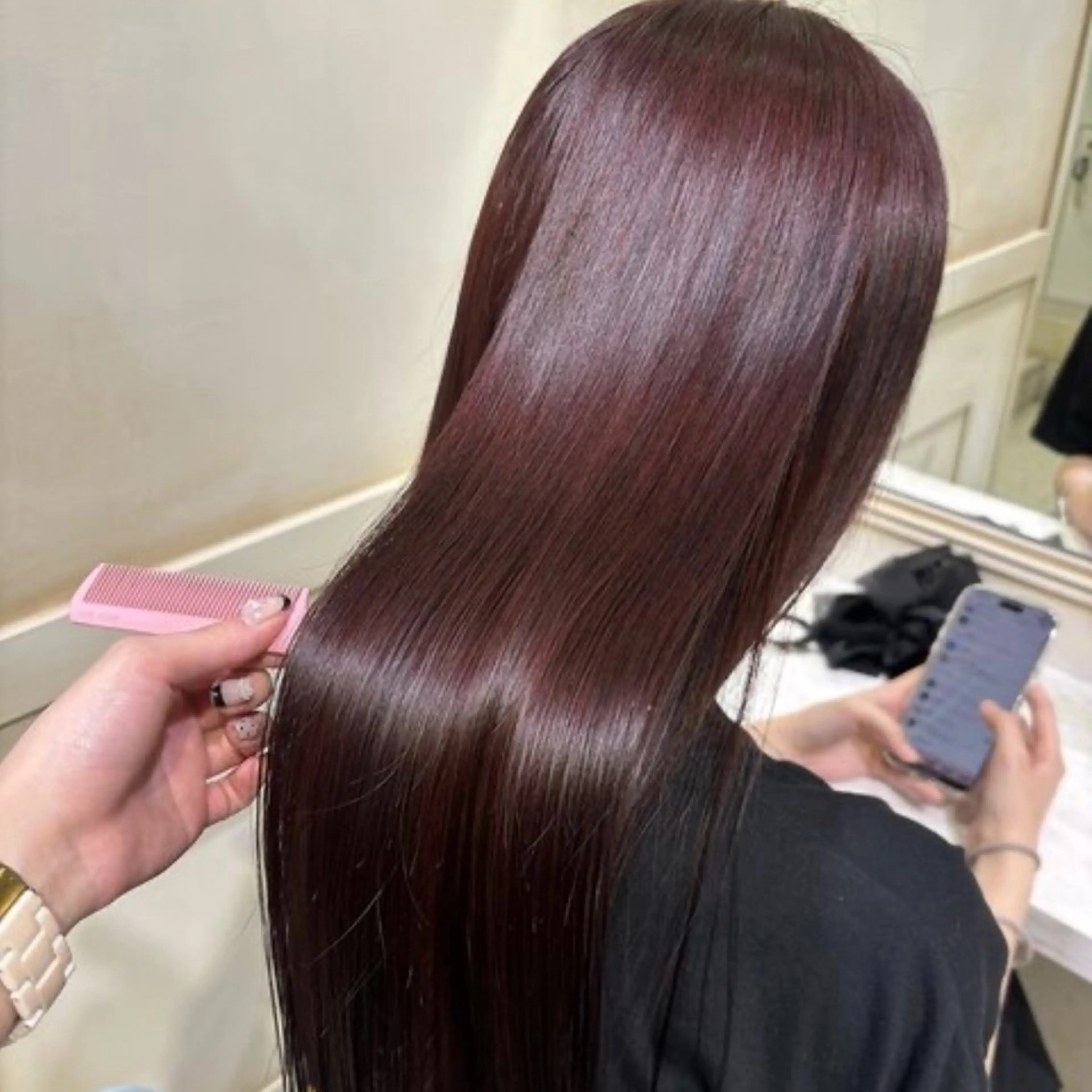 セミロング ヘアカラー トリートメント 🩷 レナ 🩷のヘアスタイル