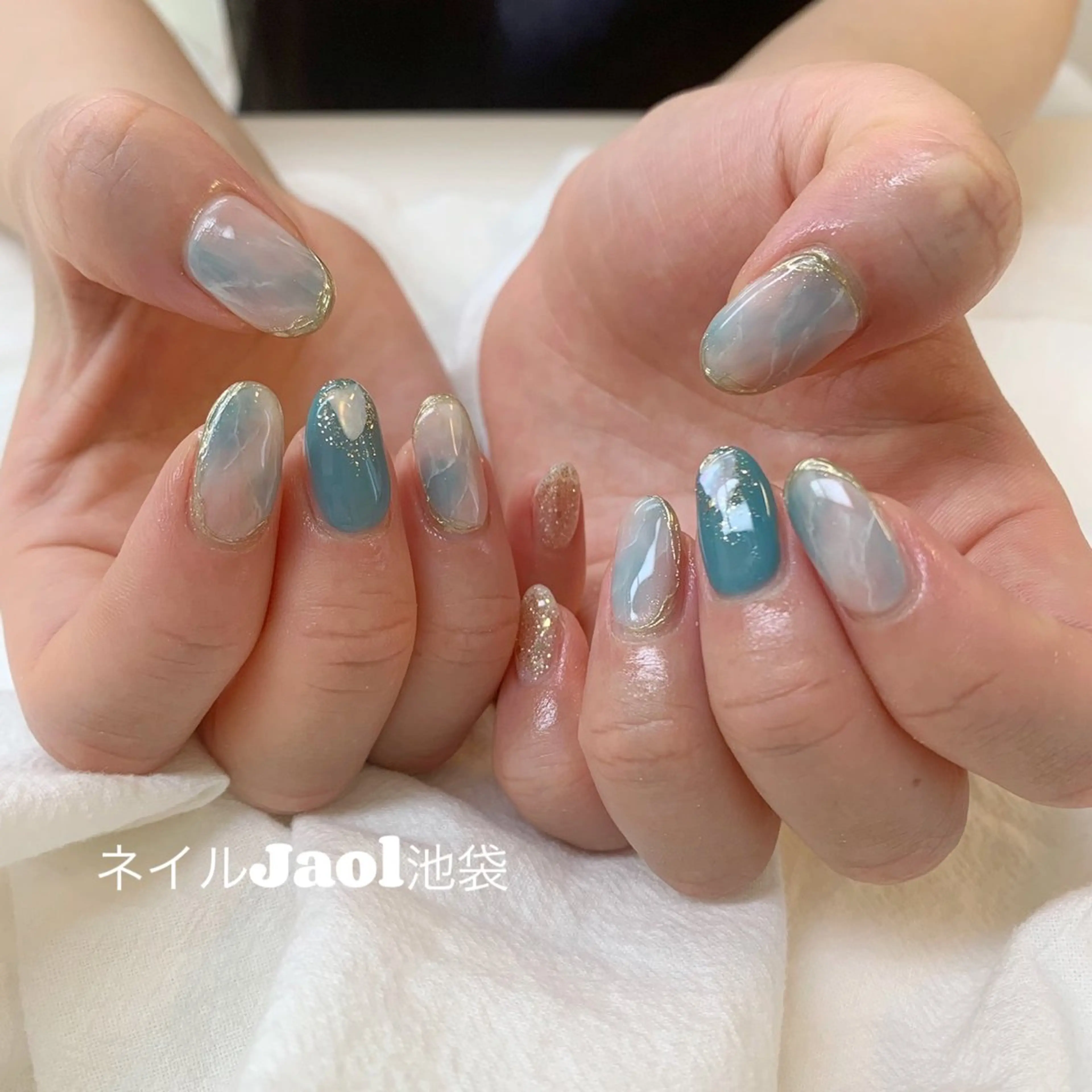ミディアム 韓国風ヘア ハンドネイル nail jaol池袋店所属・ネイルJaol 池袋のネイルデザイン