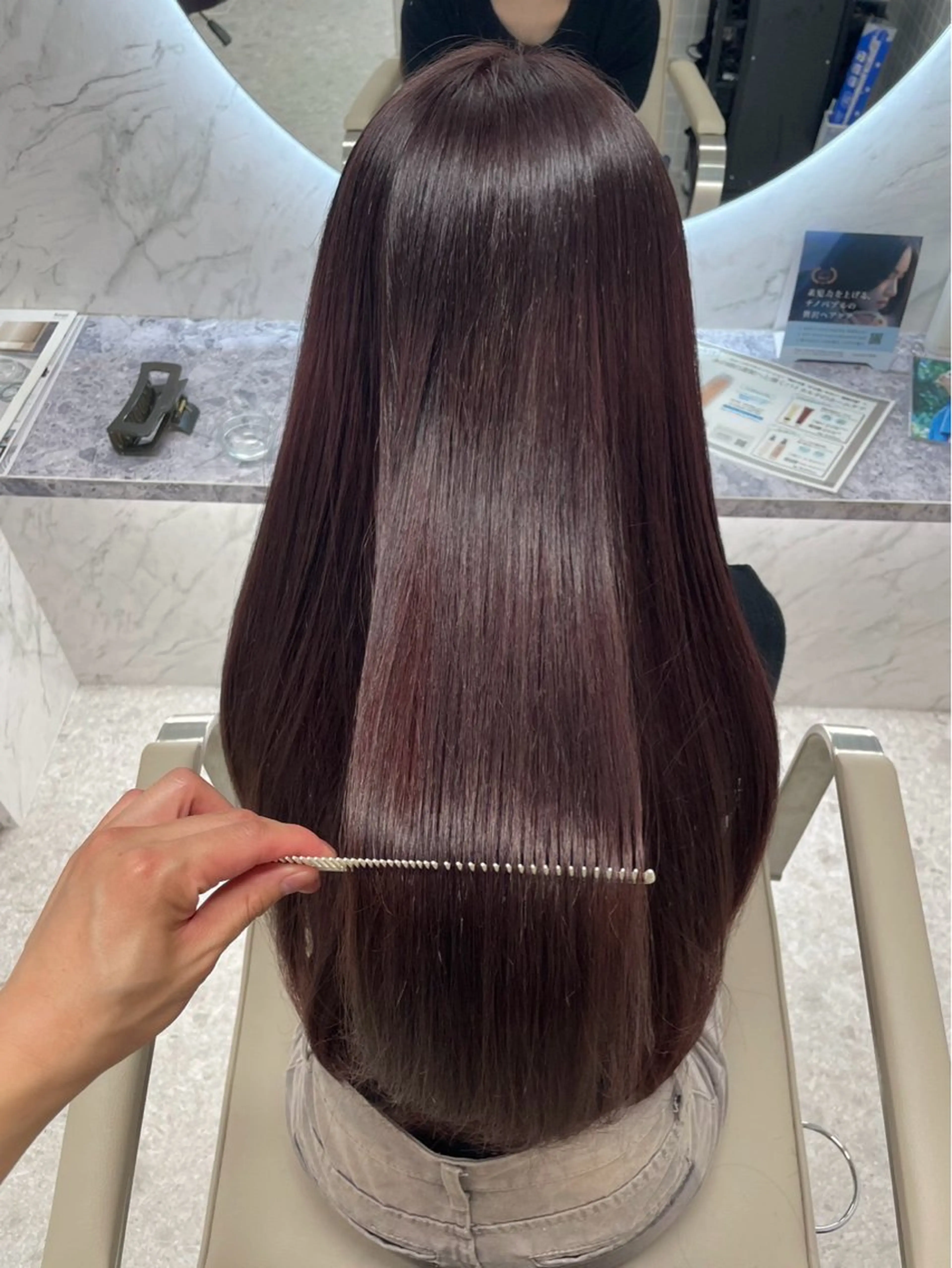 艶髪透明感カラー十髪質再生BYKARTEフルコース+マイクロバブル¥12500の写真