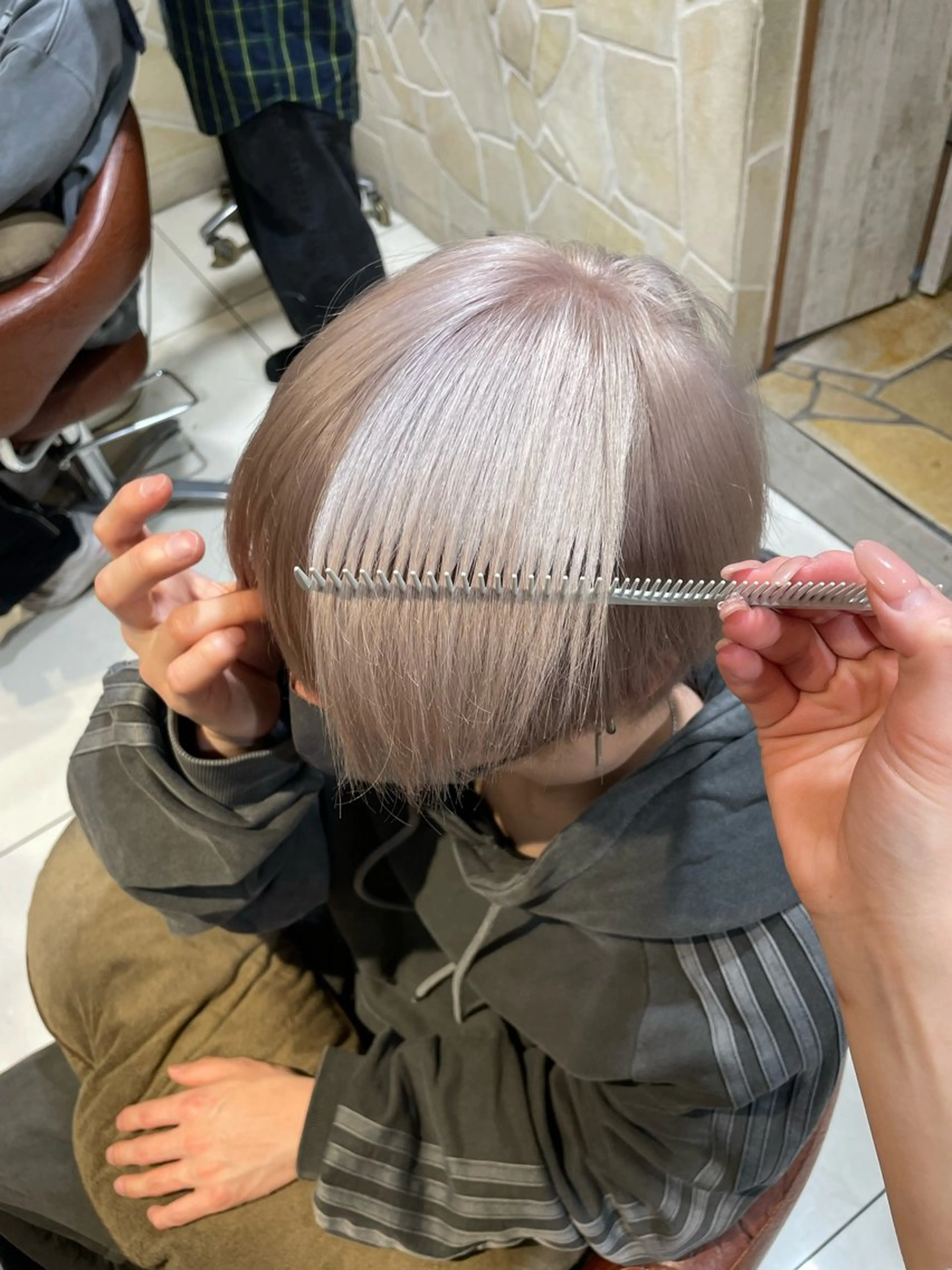 セミロング カラー ヘアカラー トリートメント ブリーチカラー🦢 ‎🤍髪質改善/池田のヘアスタイル