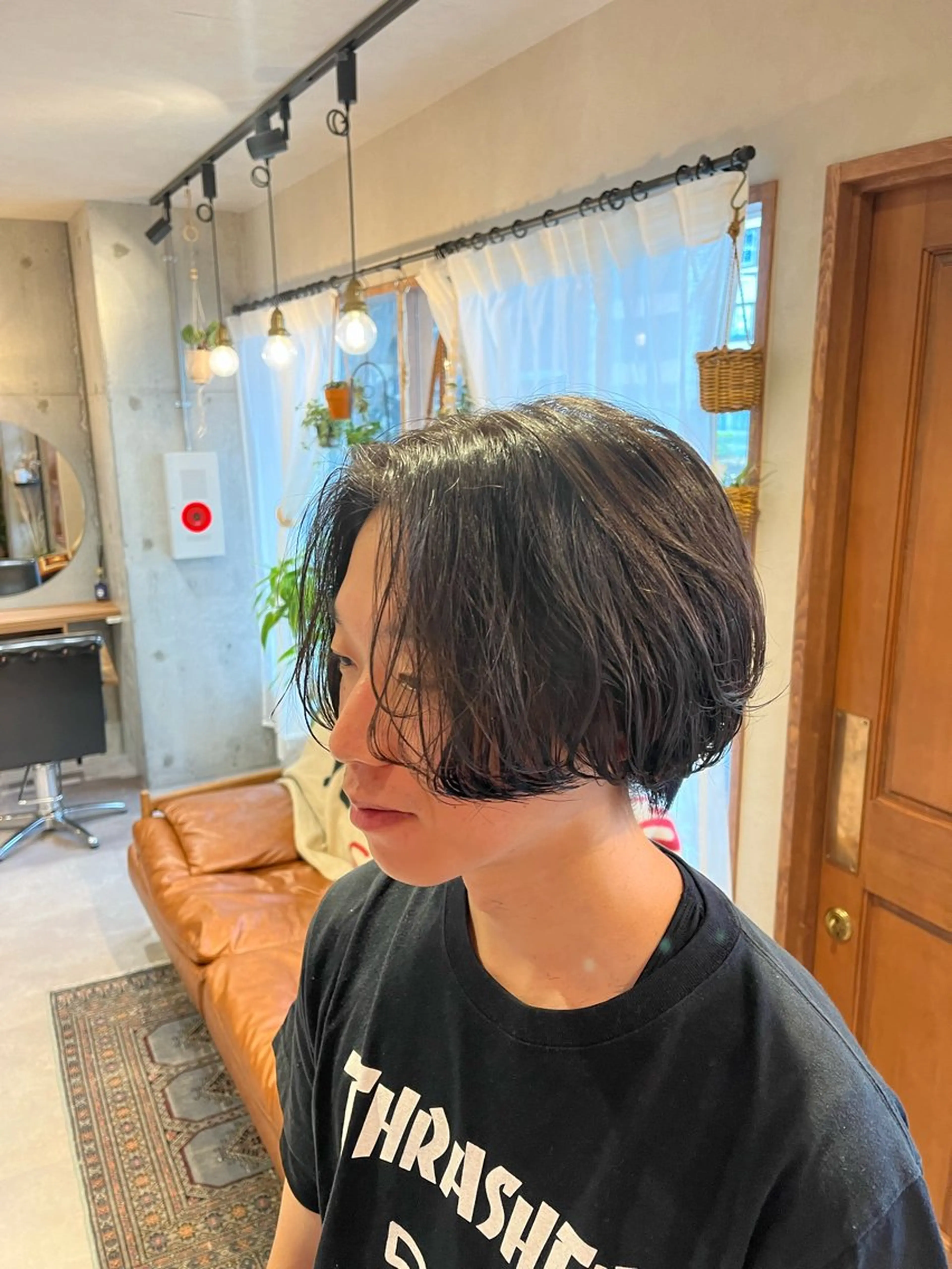ミディアム メンズ ボブ カット Lamp所属・🌀メンズパーマ🌀 🐏丸山祐宇🐏のヘアスタイル
