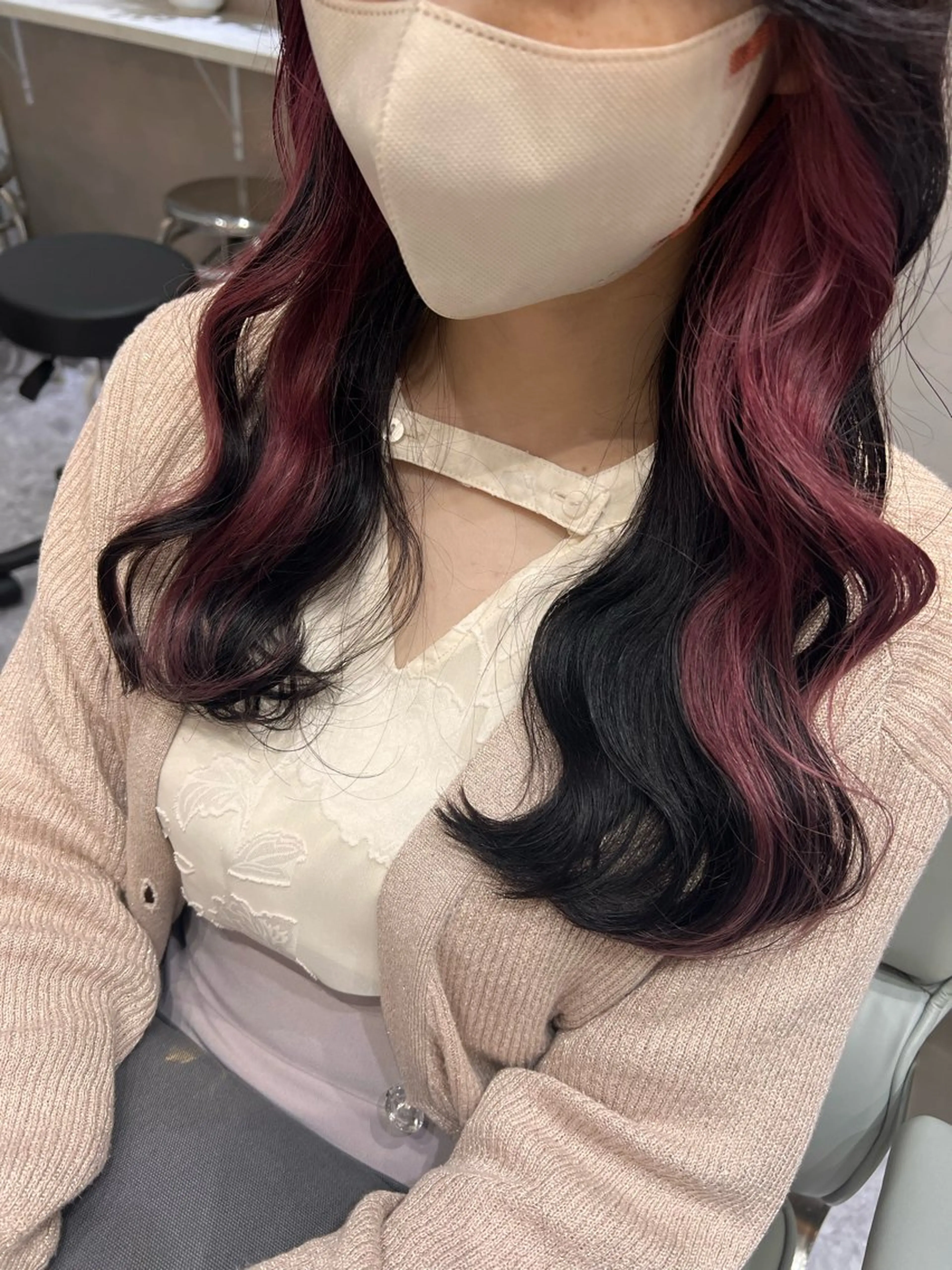 ロング カラー インナーカラー ピンクカラー ヘアカラー トリートメント 💎透明感カラー/ 韓国ヘア💎KANAのヘアスタイル