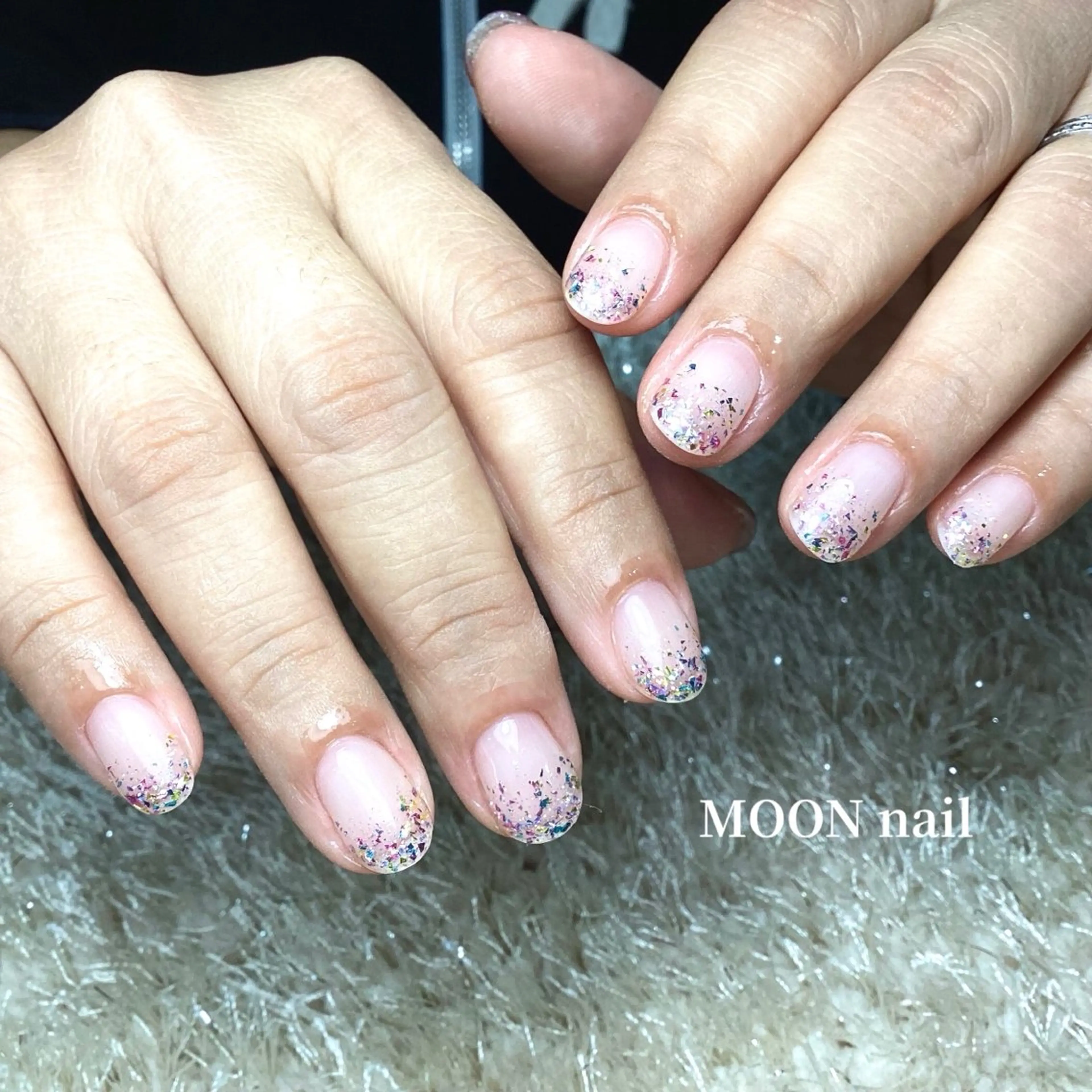 ネイル ラメ(グリッター) ラメグラデーション ハンドネイル 浦添 MOON  nailのネイルデザイン