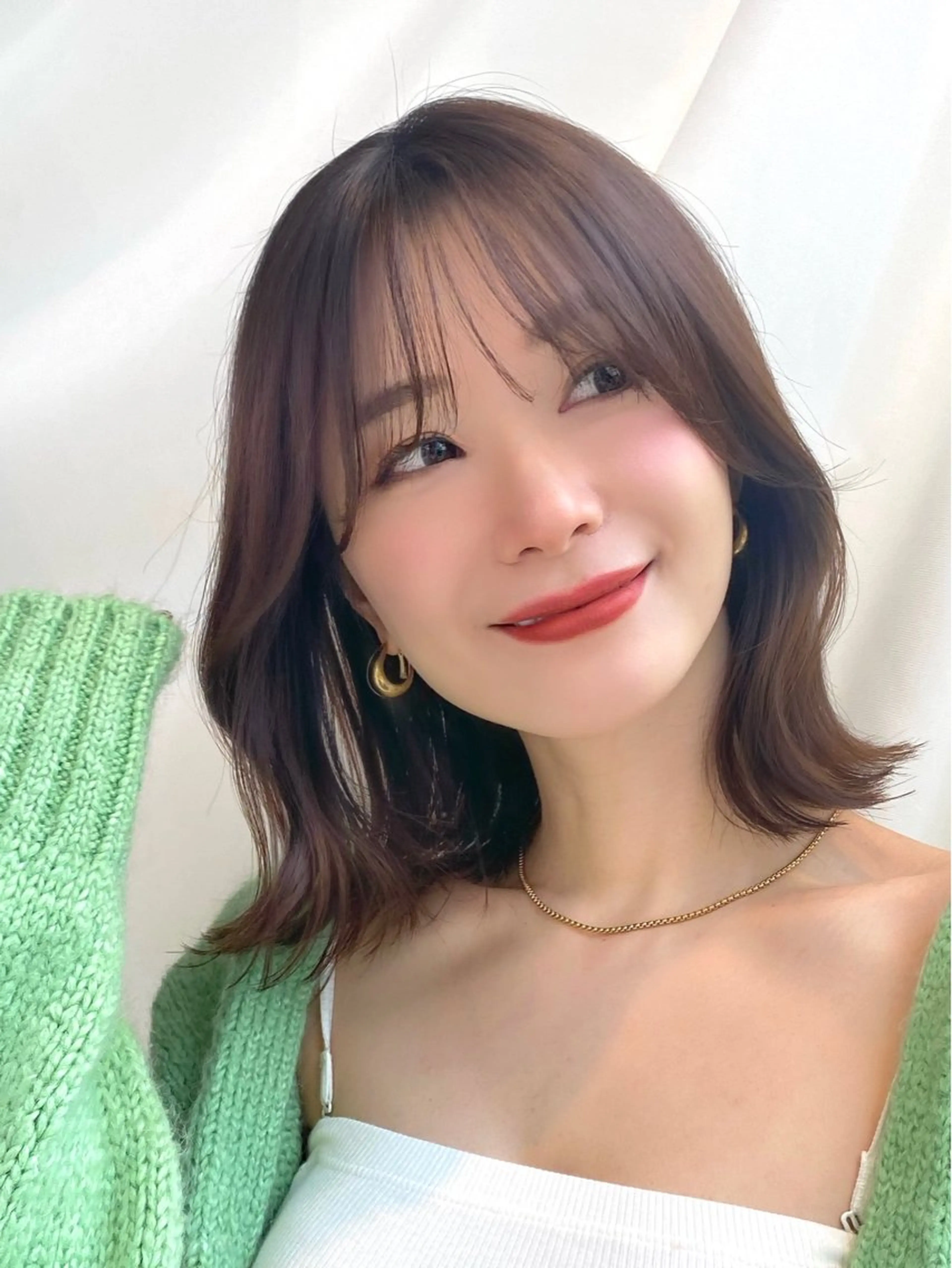 ミディアム カラー パーマ ヘアアレンジ カット ヘアカラー トリートメント ヘアセット 小野寺瑞希 /最小顔カットのヘアスタイル