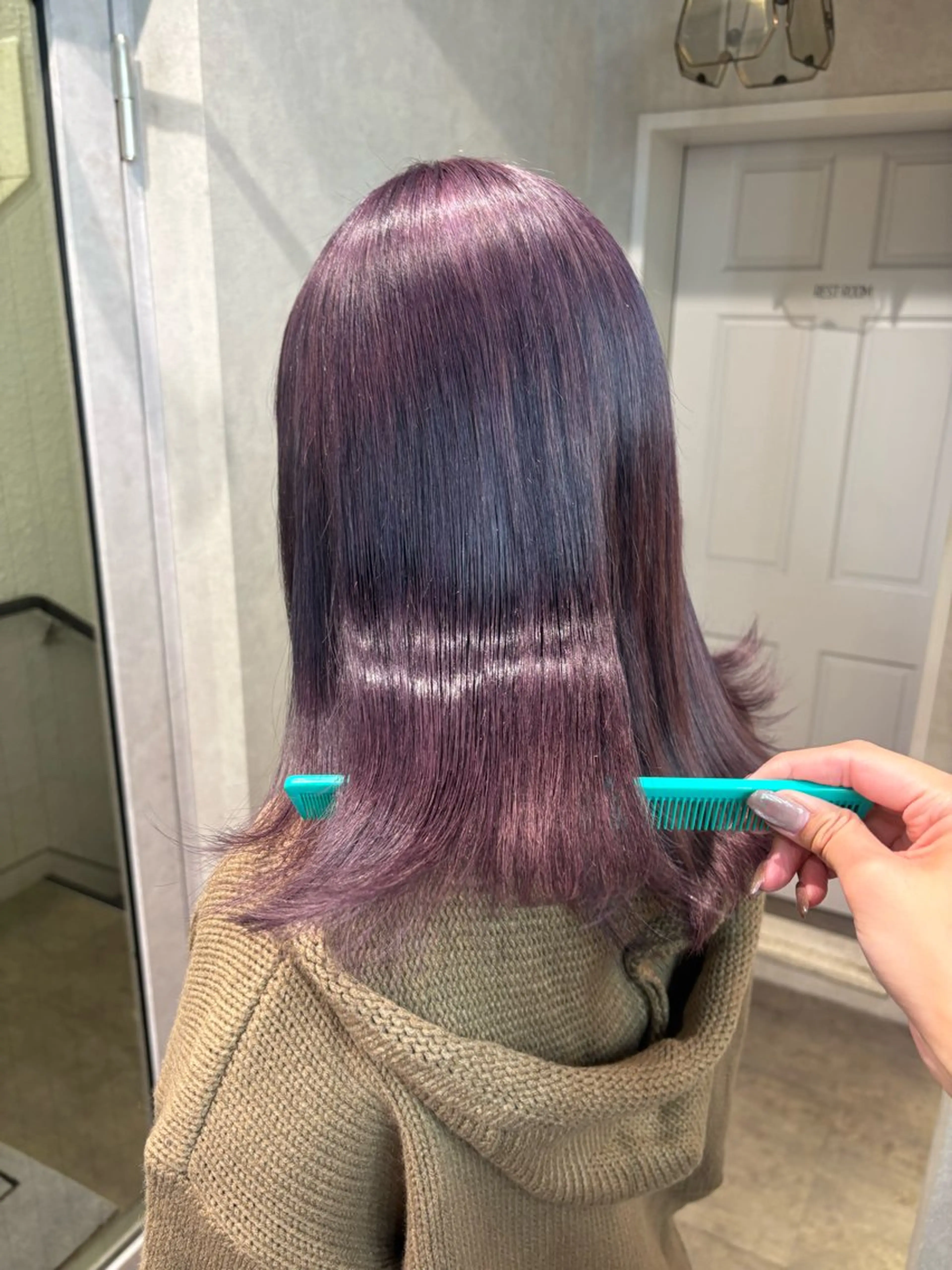 ミディアム カラー ラベンダーカラー ラベンダーピンク ピンクカラー 艶ハイトーン/ 輝保🤍✨のヘアスタイル