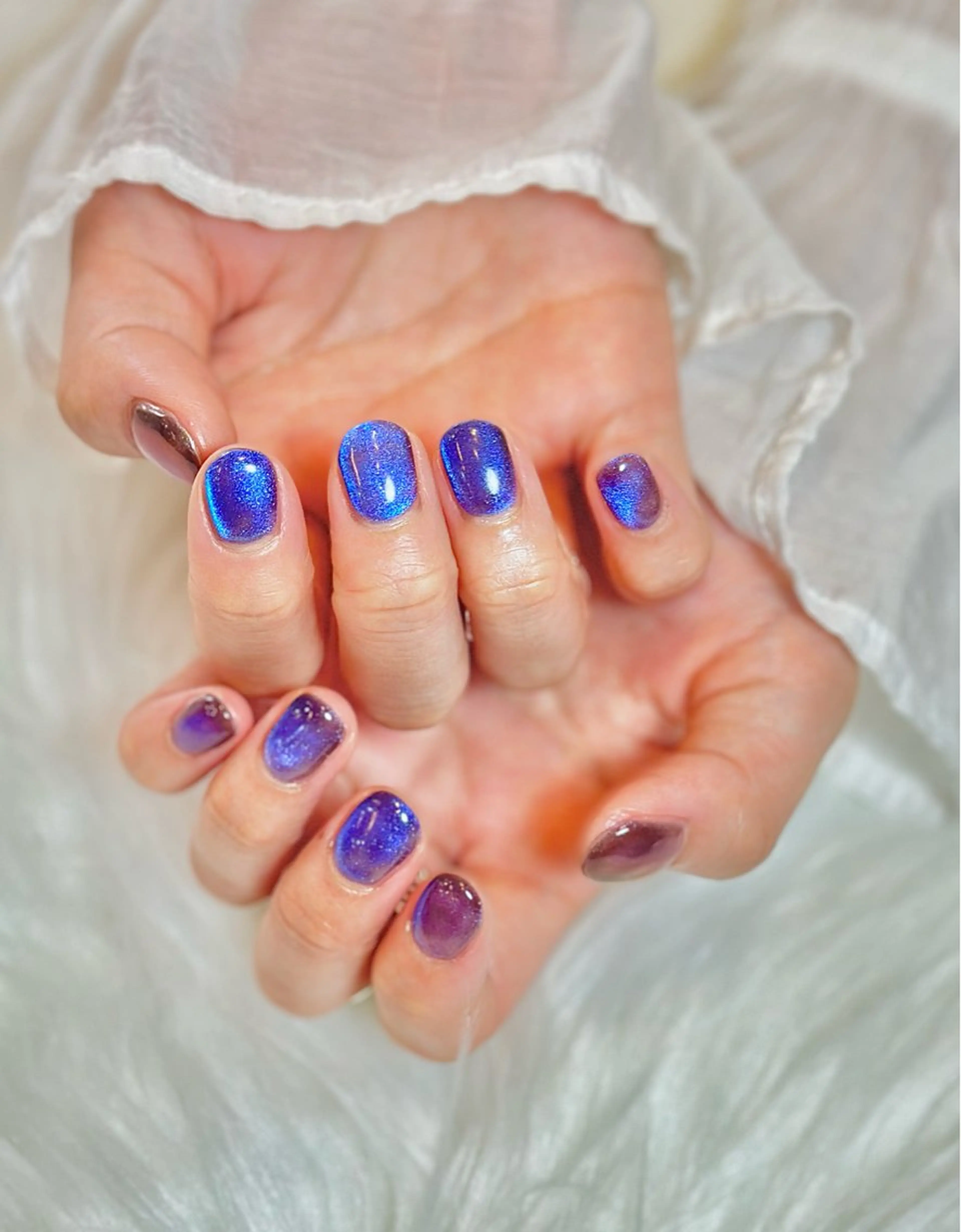ネイル ブルー マグネットネイル m_nail所属・O Mayaのネイルデザイン