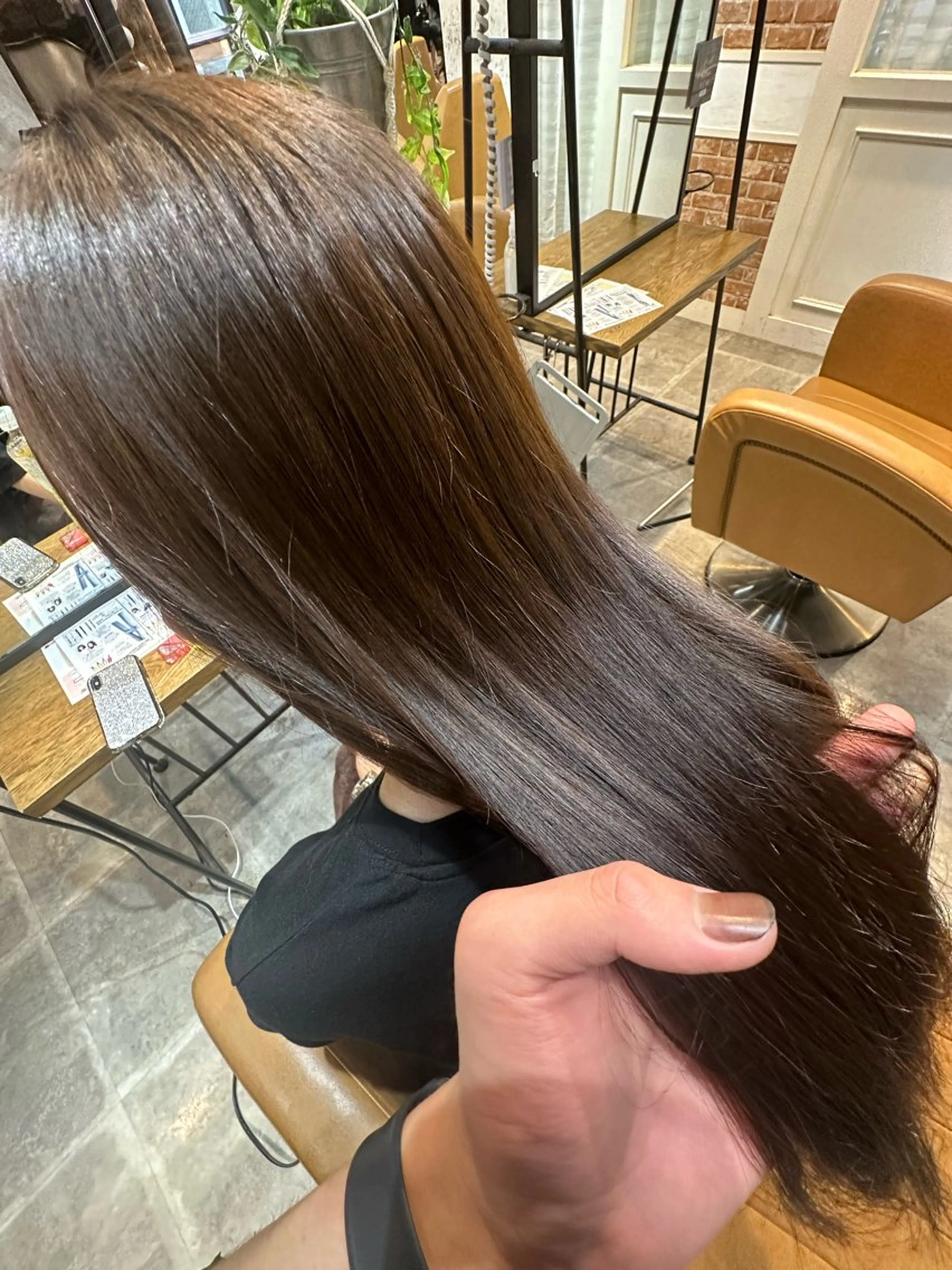 ロング カラー パーマ 縮毛矯正 カット ヘアカラー 縮毛矯正 トリートメント Lond rouge所属・💚銀座/ミディアム /美髪矯正/芦川💚のヘアスタイル