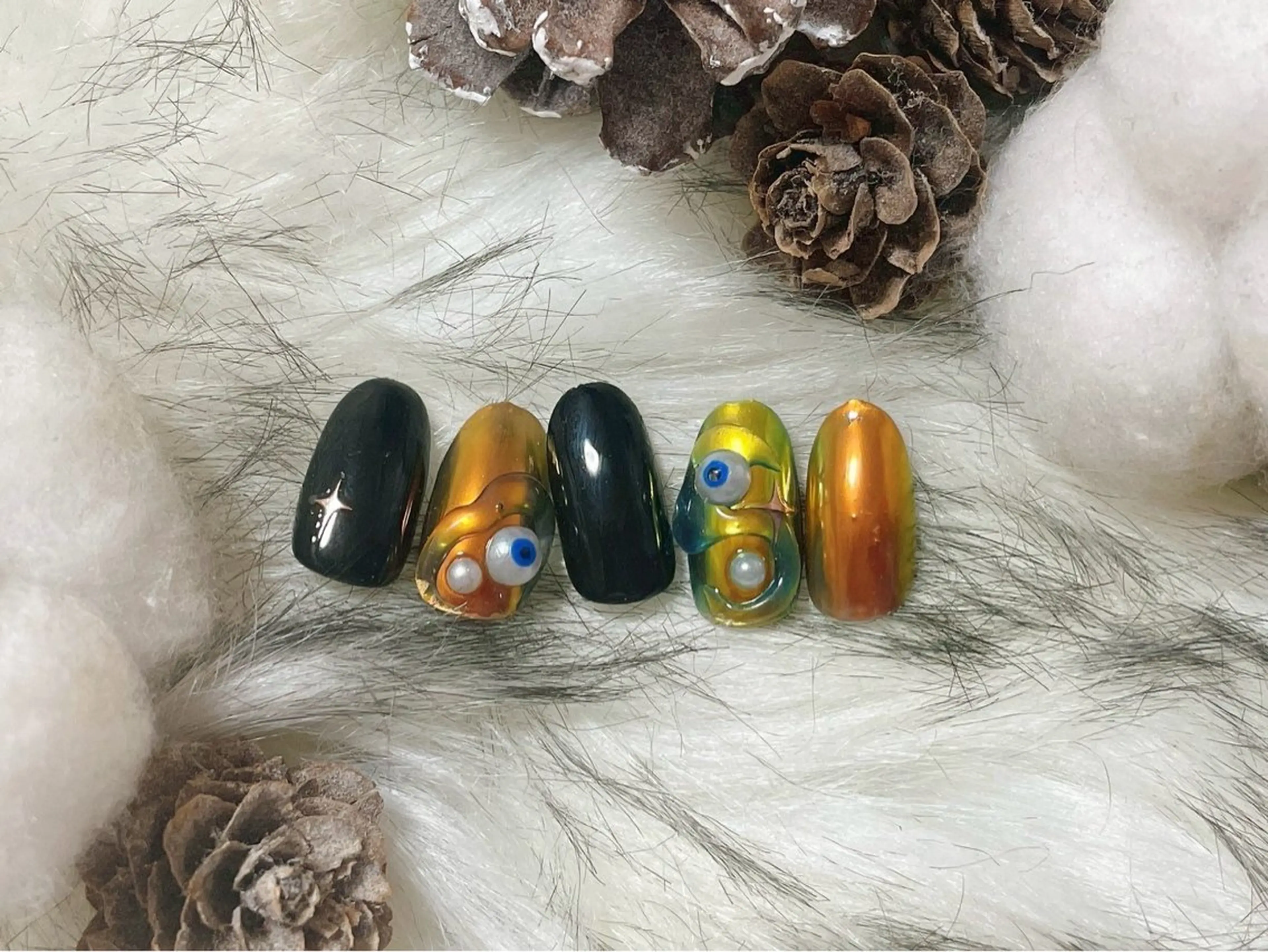 ネイル オーロラネイル ブルー フットネイル フレンチネイル ジェルネイル kiki nail たまプラーザのネイルデザイン