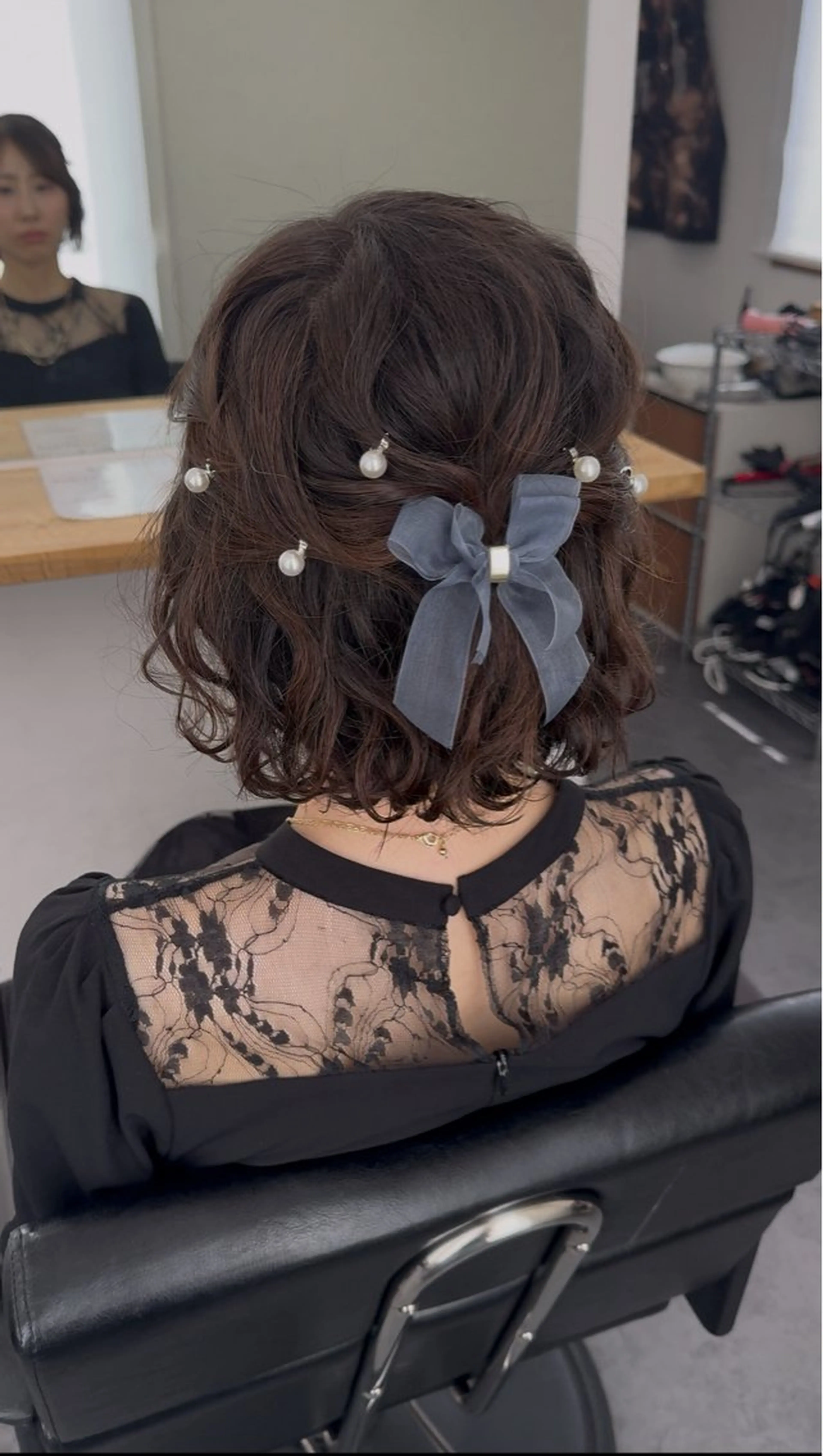 ショート ヘアアレンジ ハーフアップ ボブ ショートヘア LS HAIR所属・石井 大空のヘアスタイル
