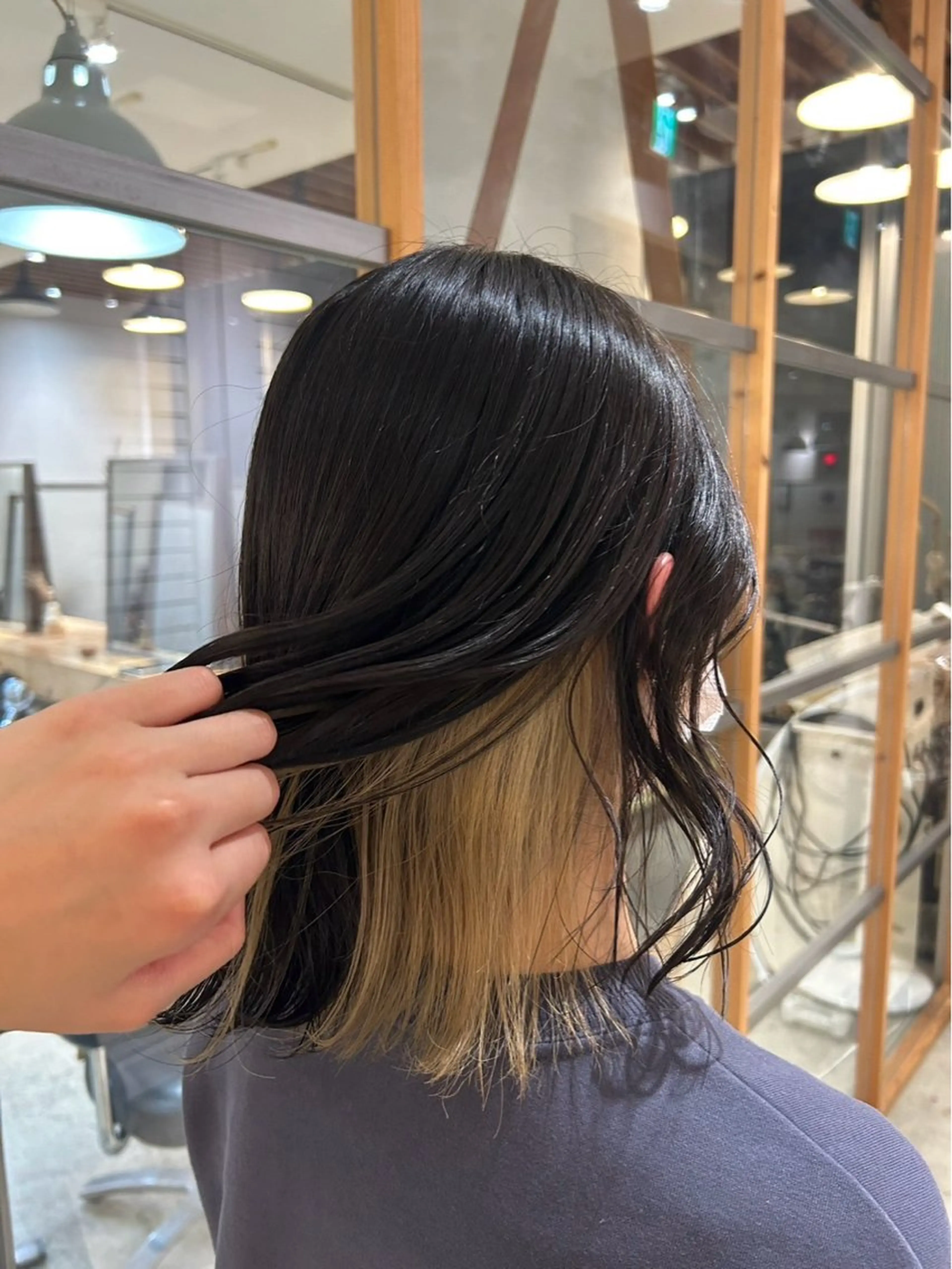 ミディアム ヘアカラー 艶ブリーチ/カット kurumi🌼のヘアスタイル