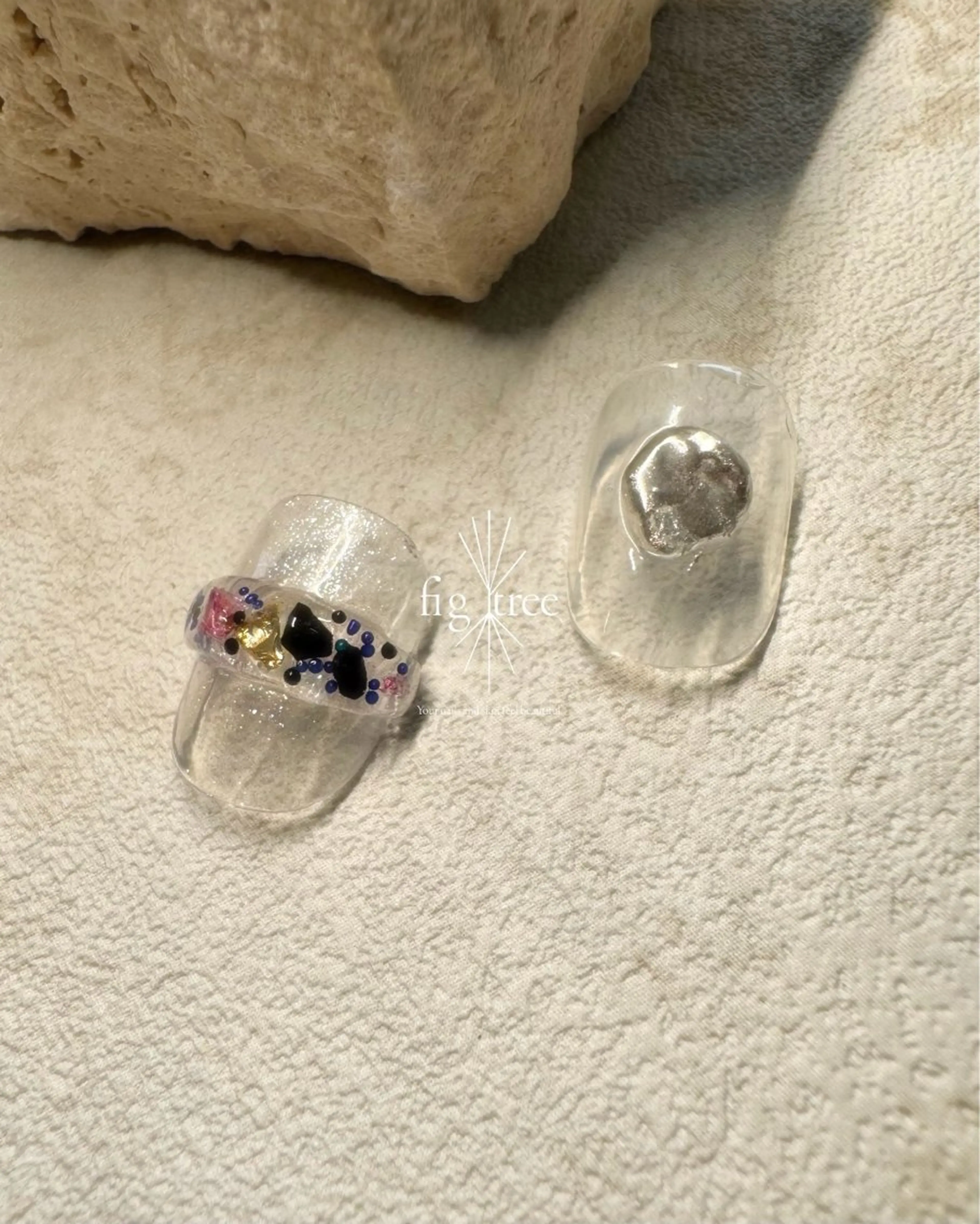 ネイル ラメ(グリッター) ミラーネイル fig tree所属・fig  tree モニターのネイルデザイン