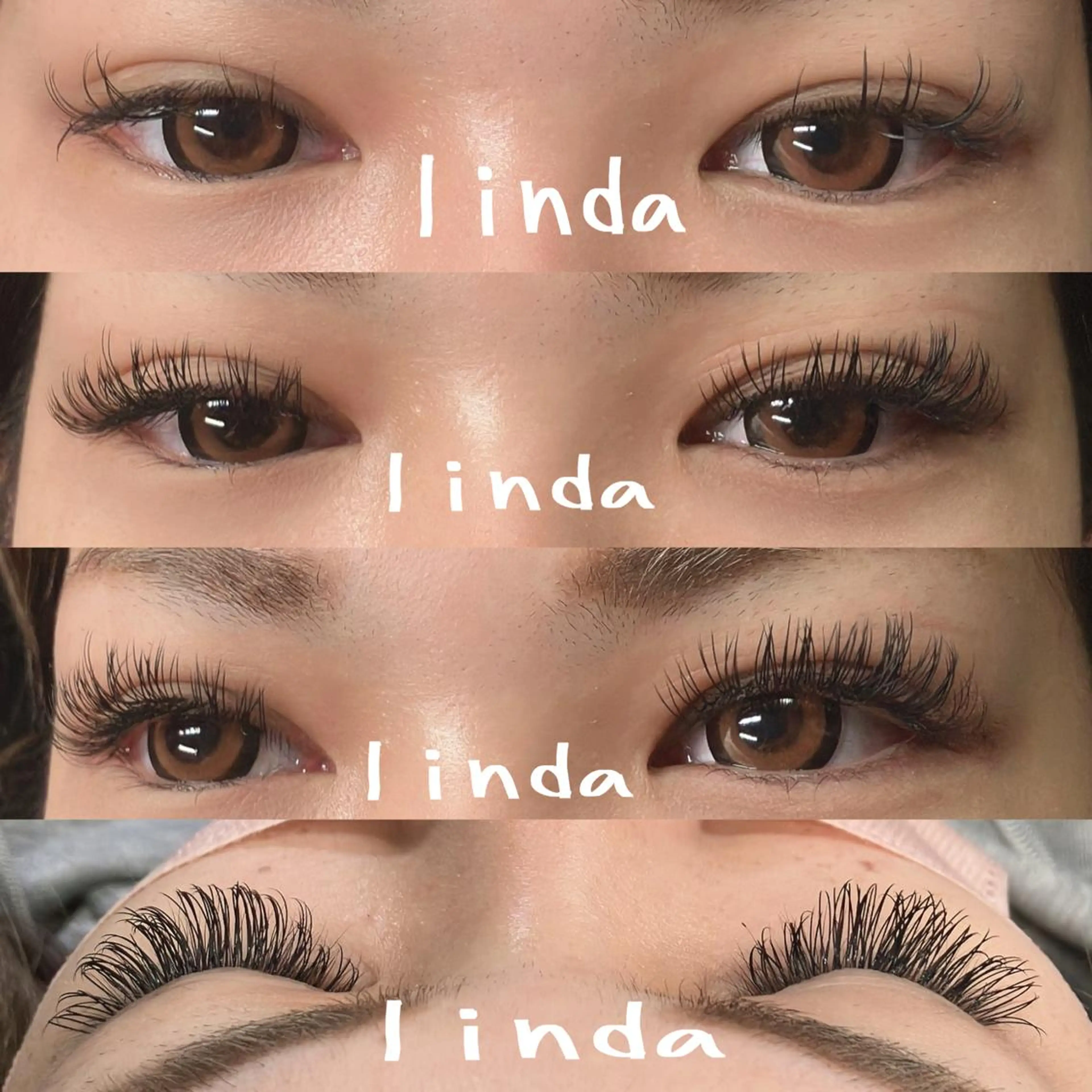 マツエク・マツパ 付け放題 フラットラッシュ linda lashesのマツエク・マツパデザイン
