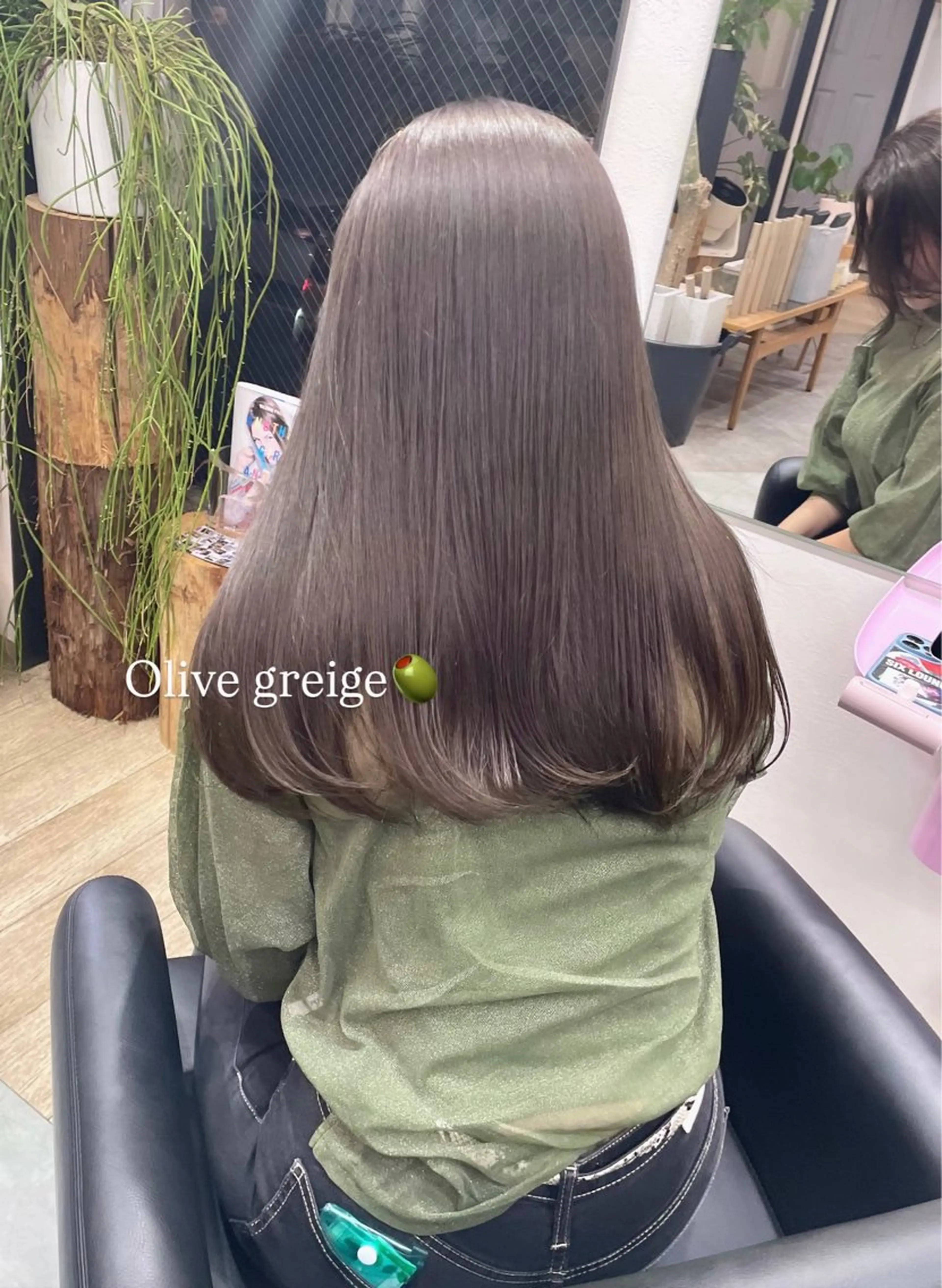 カラー 透明感カラー グレージュ オリーブカラー オリーブグレージュ オリーブグレー ヘアカラー トリートメント カノン/透明感カラー /酸性ストレートのヘアスタイル