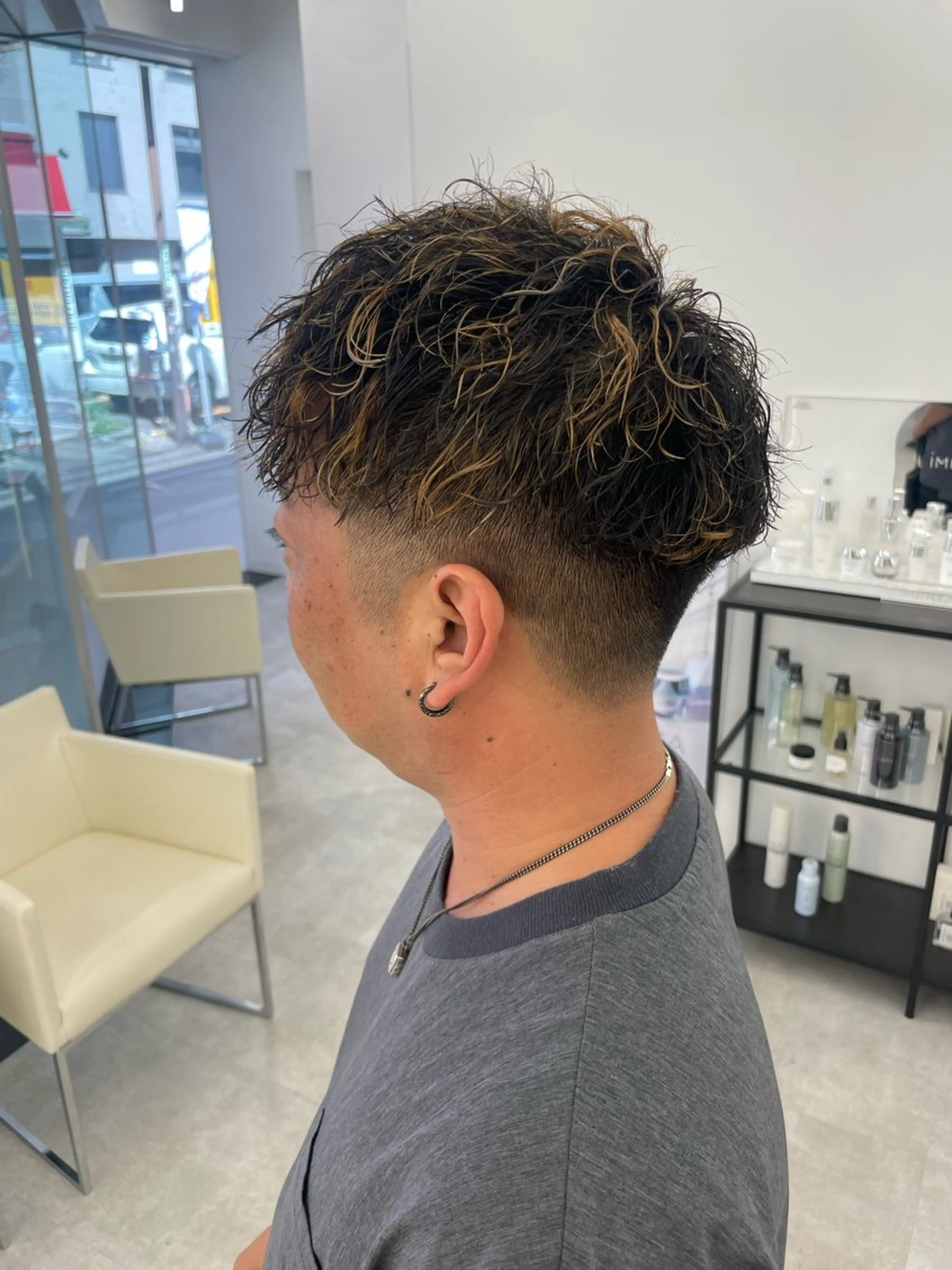 ショート パーマ メンズ メンズパーマ スパイラルパーマ カット パーマ トリートメント 【Brown】おじま のぞみのヘアスタイル