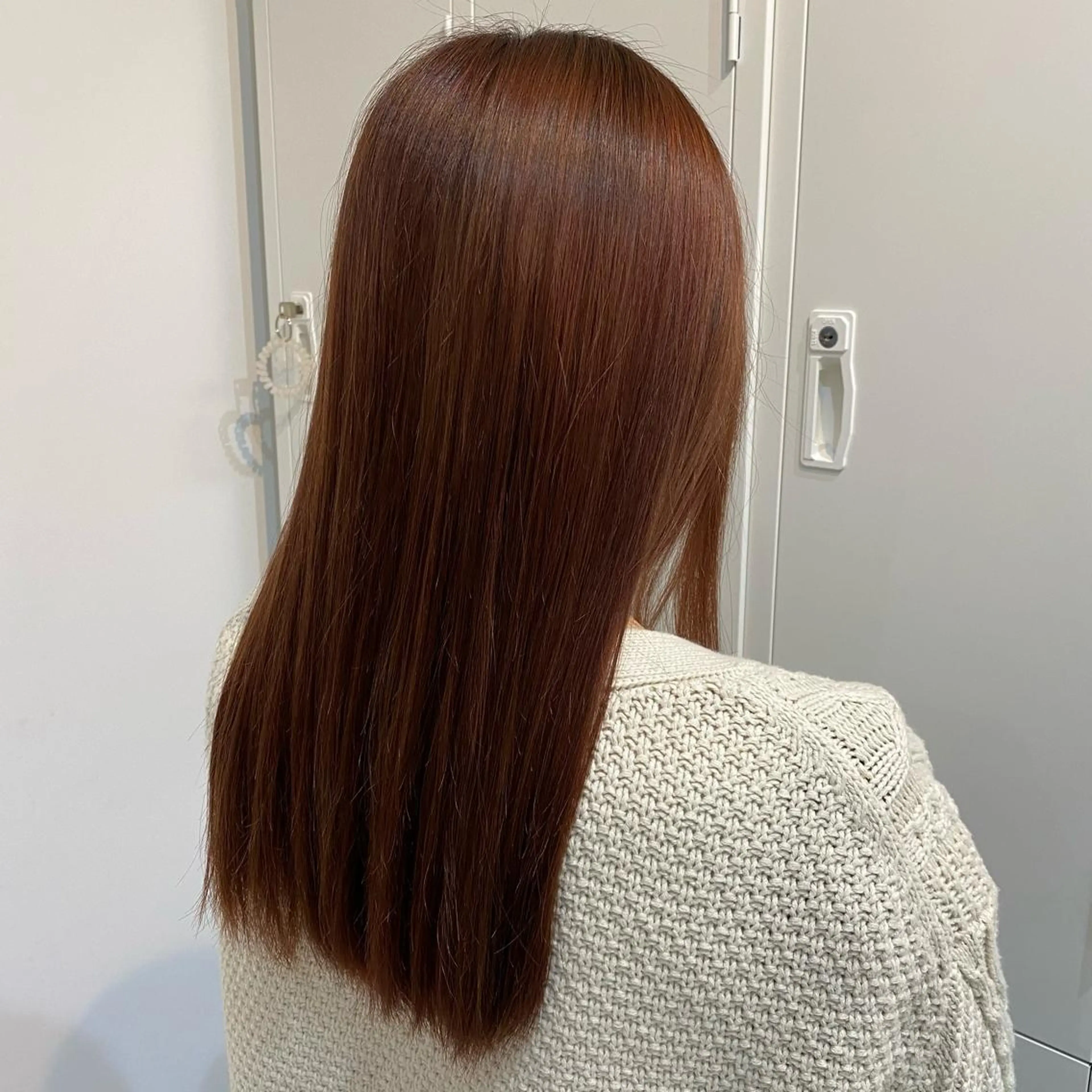 セミロング カラー ブラウンカラー レッドカラー レッドブラウン ヘアカラー 🎀暖色カラー🎀 おかだみほのヘアスタイル