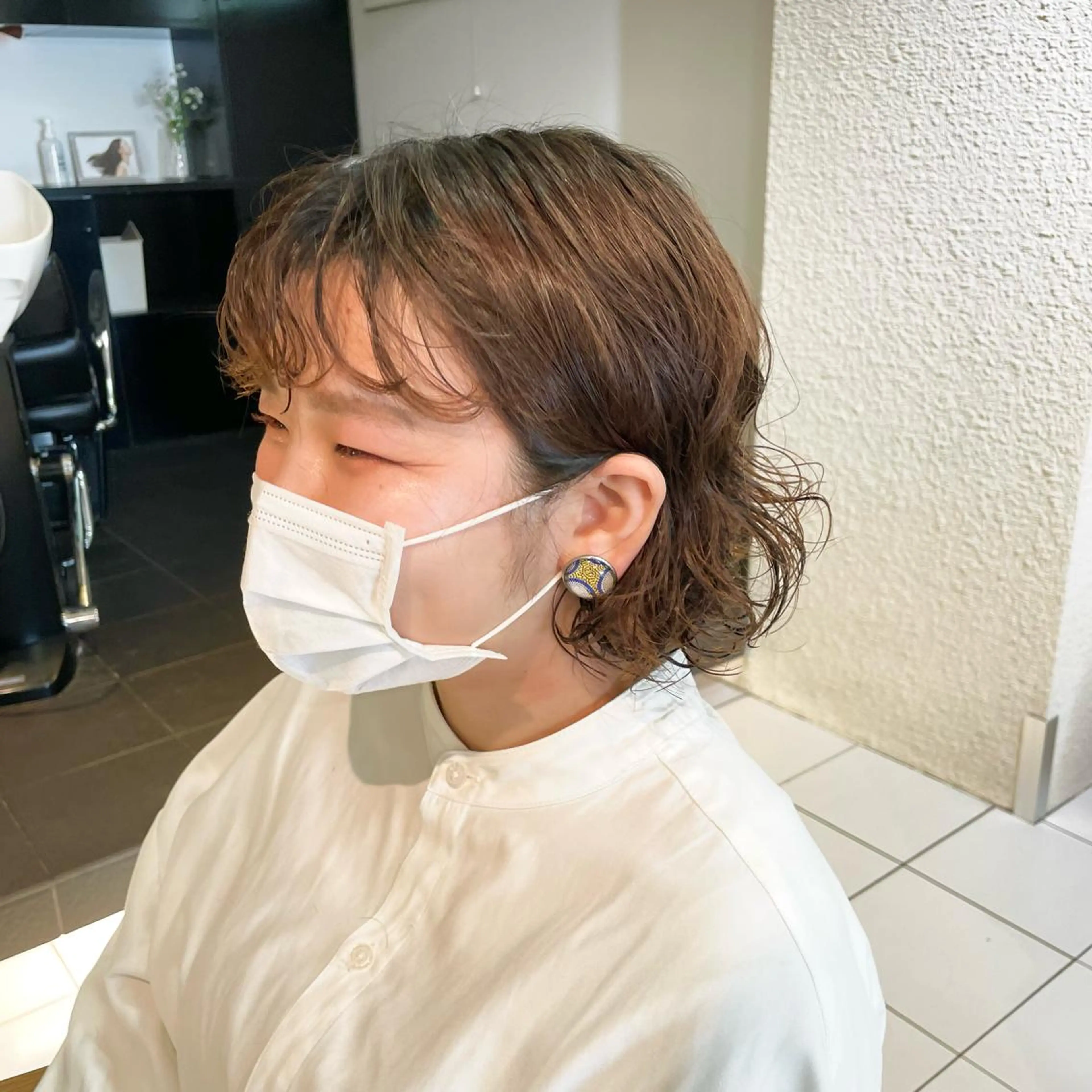 ショート パーマ ボブ 透明感カラー/ 寺田千雅子のヘアスタイル