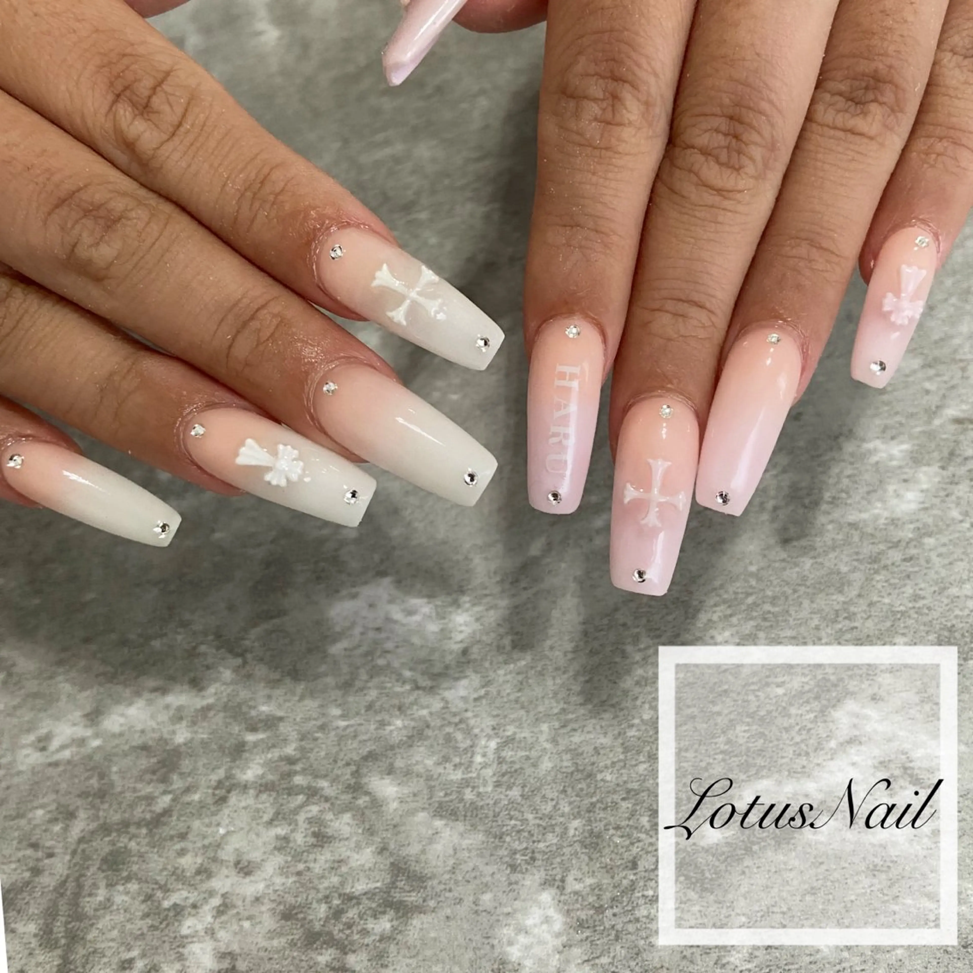 ネイル 長さ出し スカルプネイル ハンドネイル Lotus Nailのネイルデザイン