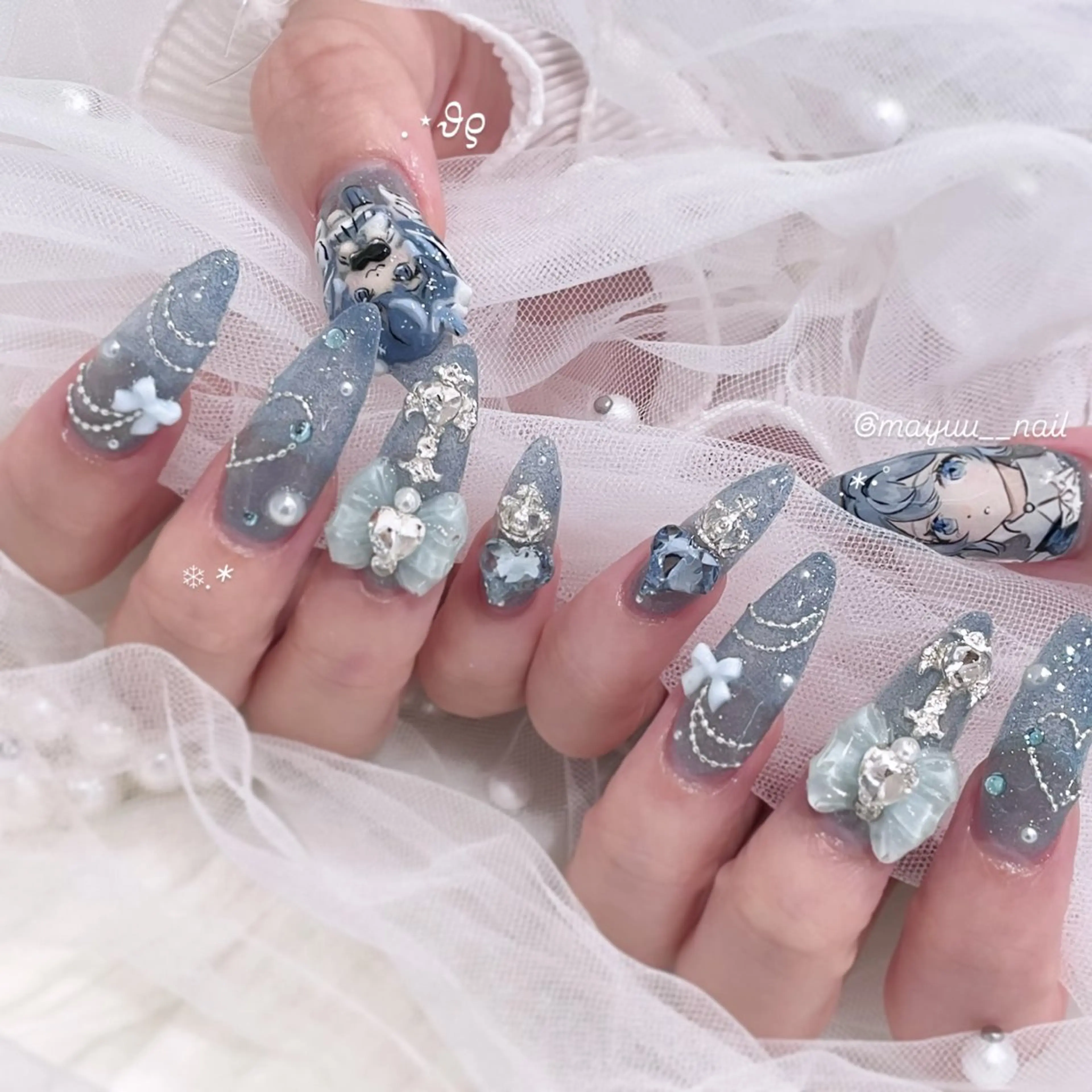 ネイル ハンドネイル 🎀 Mayu 🎀痛ネイルのネイルデザイン