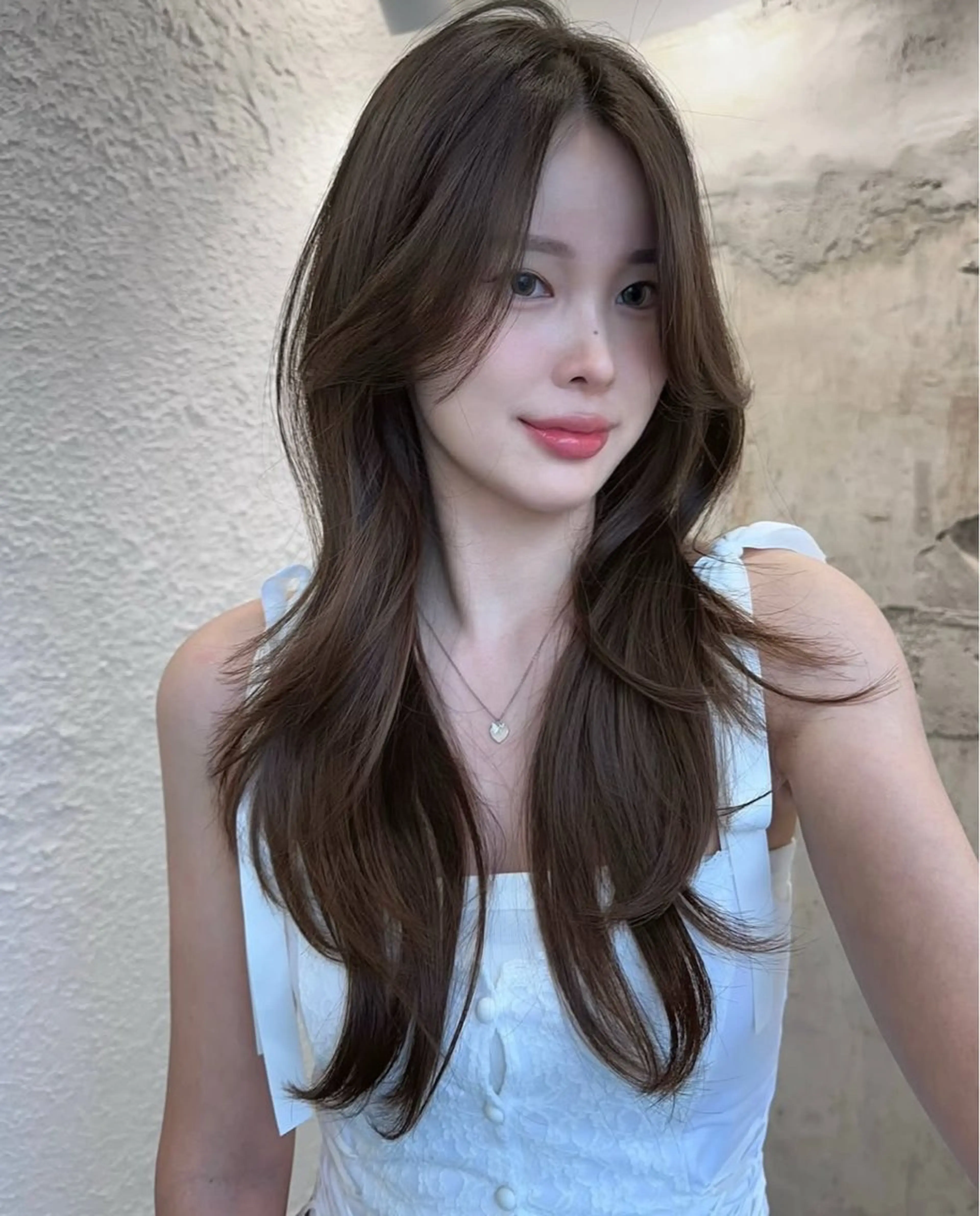 ロング カット ヘアカラー salowin 原宿 aroa所属・韓国／ハッシュカット ／透明感カラー／金野のヘアスタイル