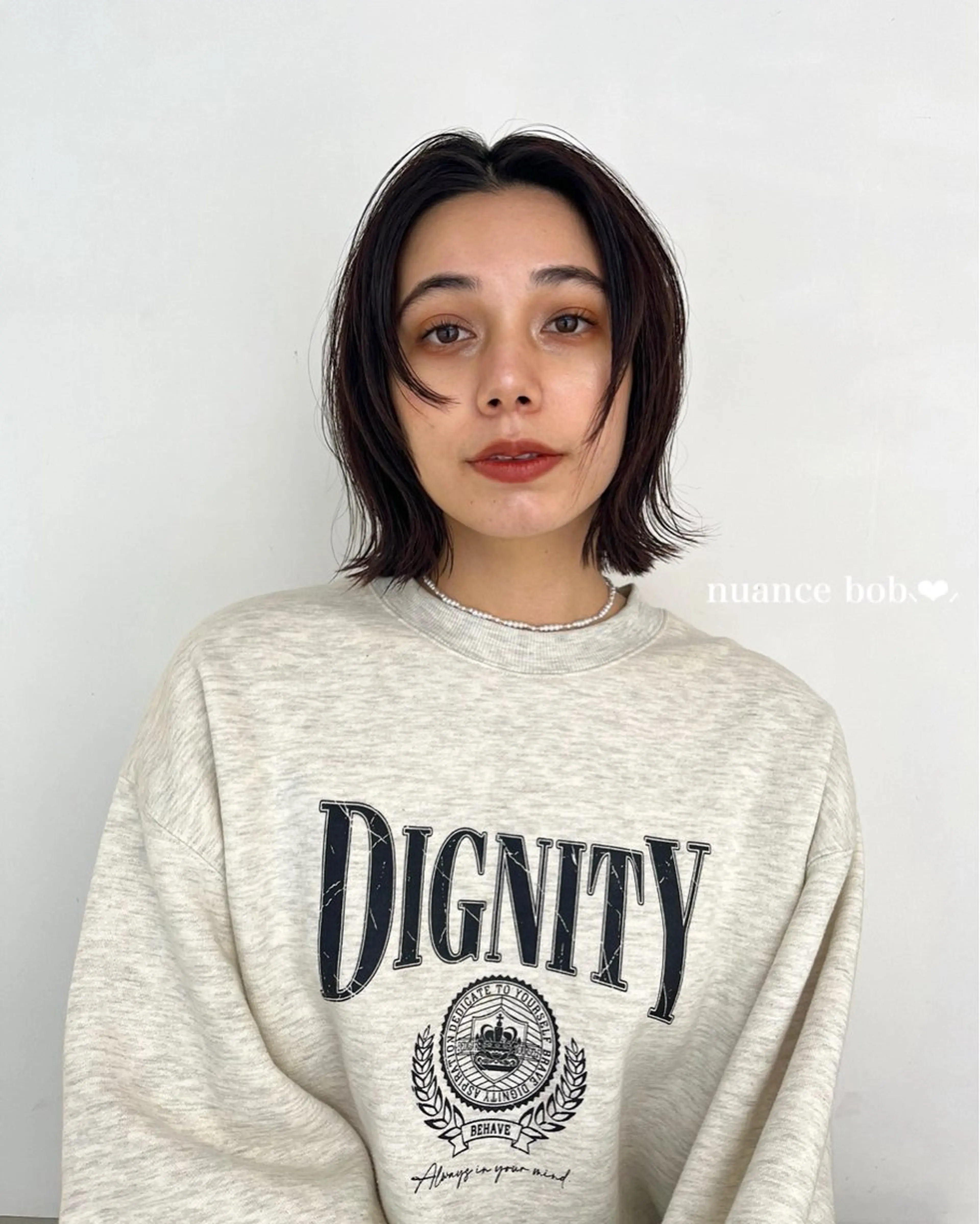 ショート 切りっぱなしボブ ボブ シースルーバング fit　stand所属・ハルカ/ fit standのヘアスタイル