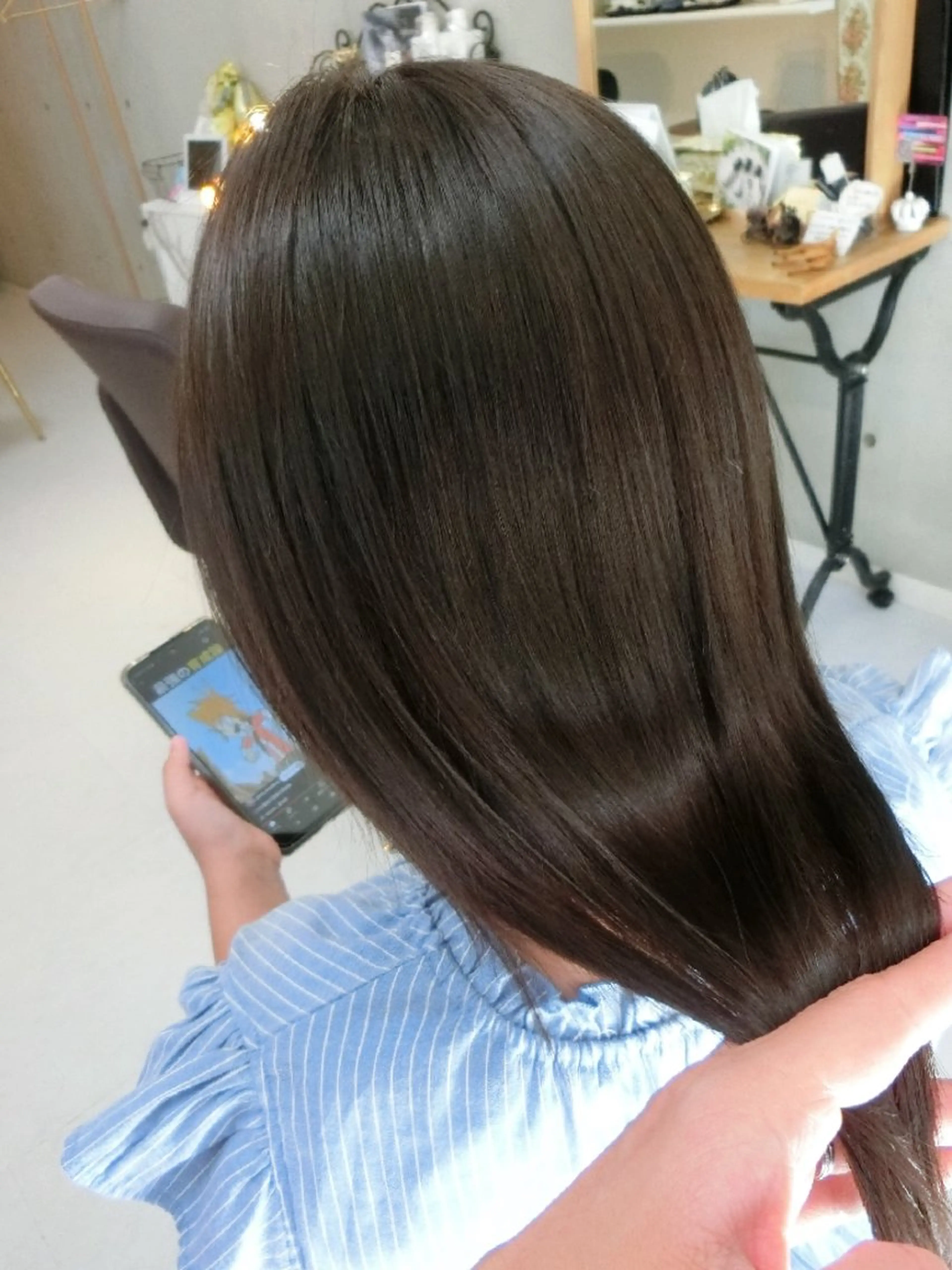 ロング パーマ カット 縮毛矯正 ma cherie 三浦直美のヘアスタイル