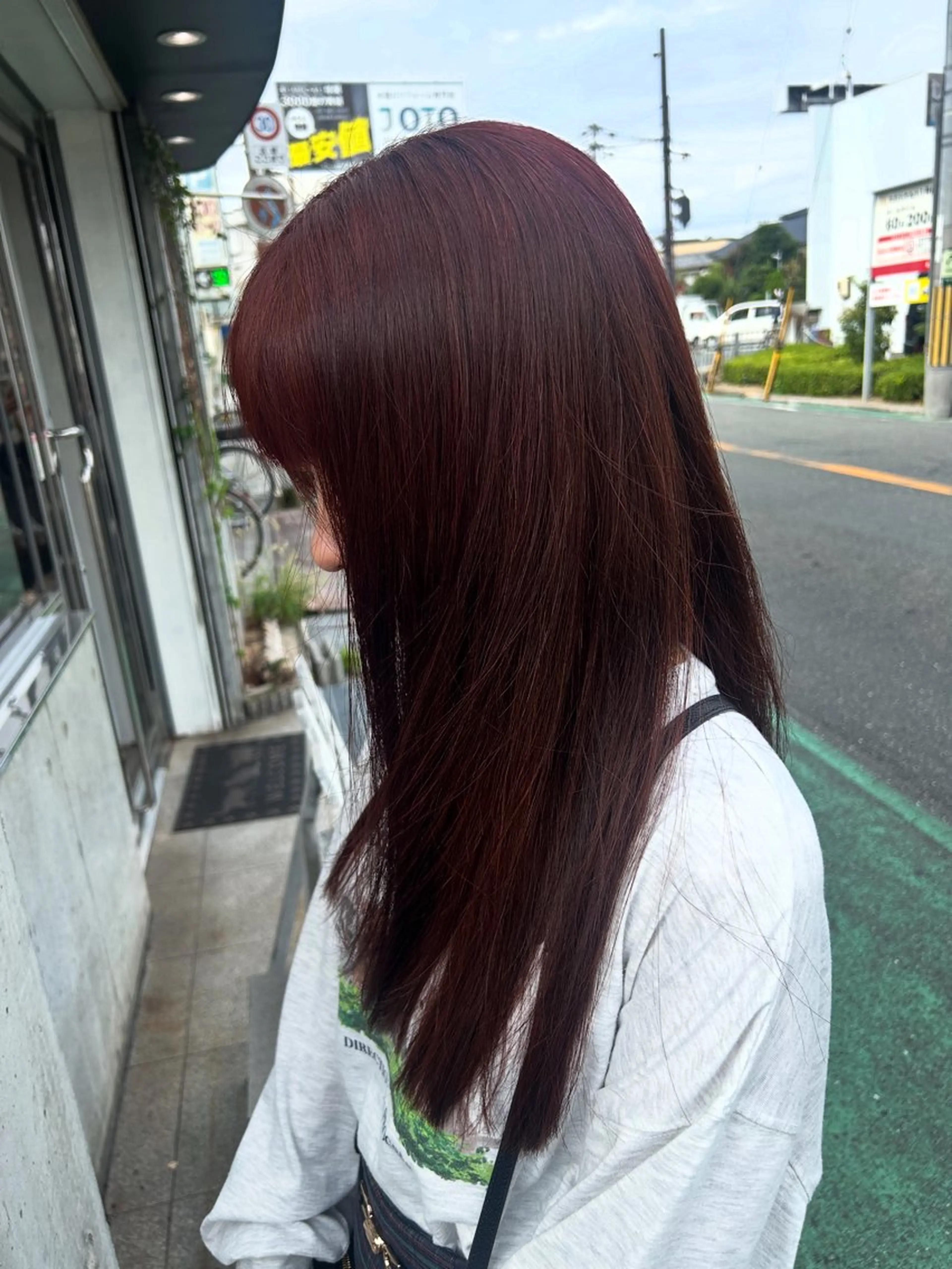 ロング カラー レッドカラー ヘアカラー 🫧みき🫧【 ボブ／透明感カラー】のヘアスタイル