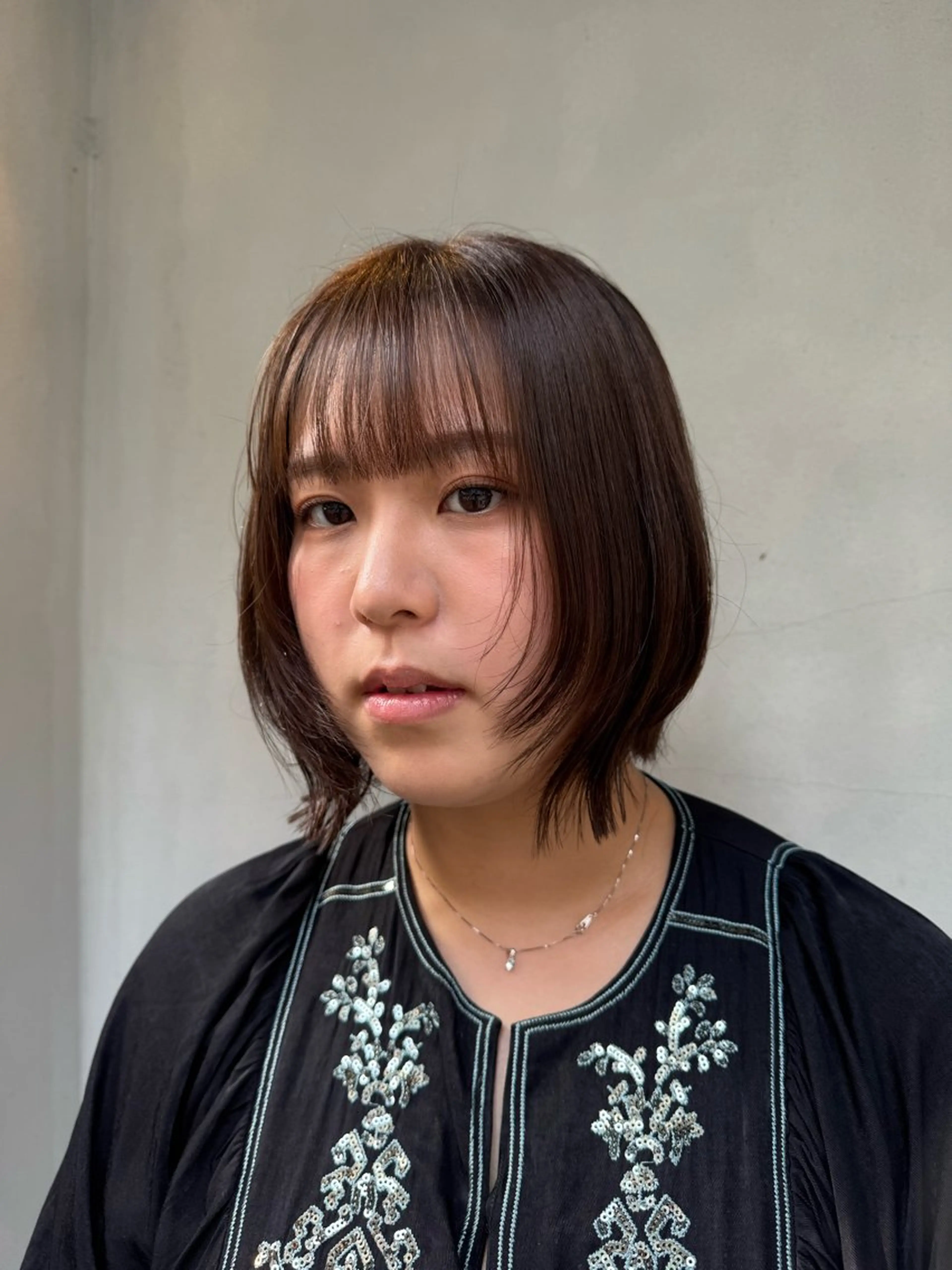 ショート カラー ボブレイヤー ボブ レイヤーカット カット ヘアカラー トリートメント ENIF　大島 芽生のヘアスタイル