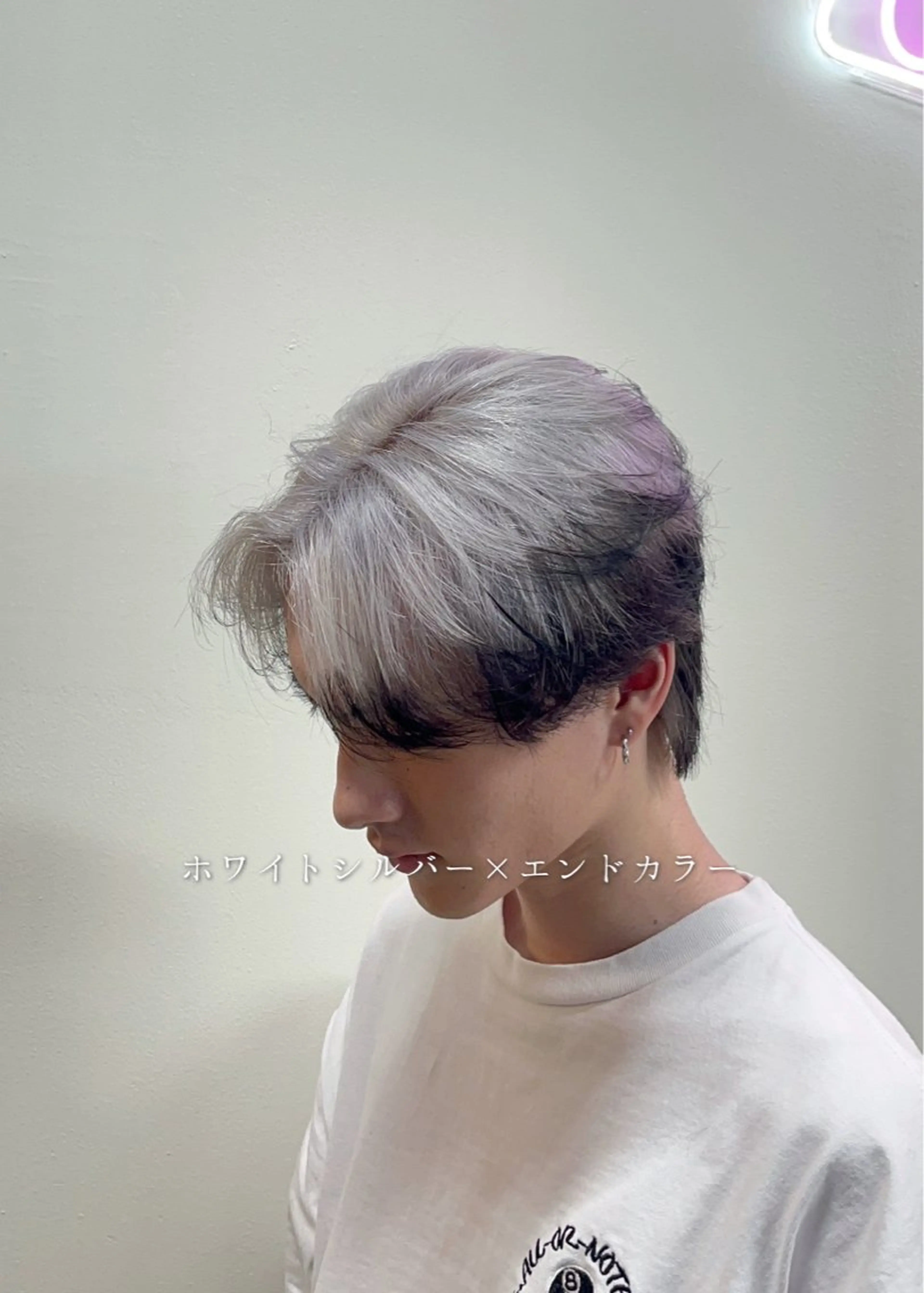 ミディアム カラー メンズ 🦄カイ/メンズ ハイトーン/メイクのヘアスタイル